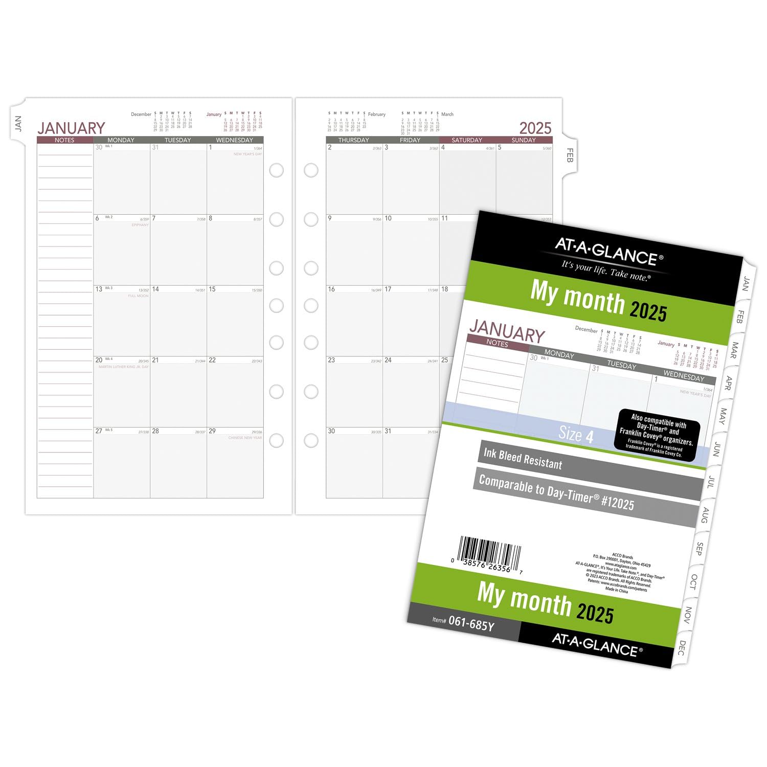 AT-A-GLANCE 2025 Monthly Planner Refill - 5.5
