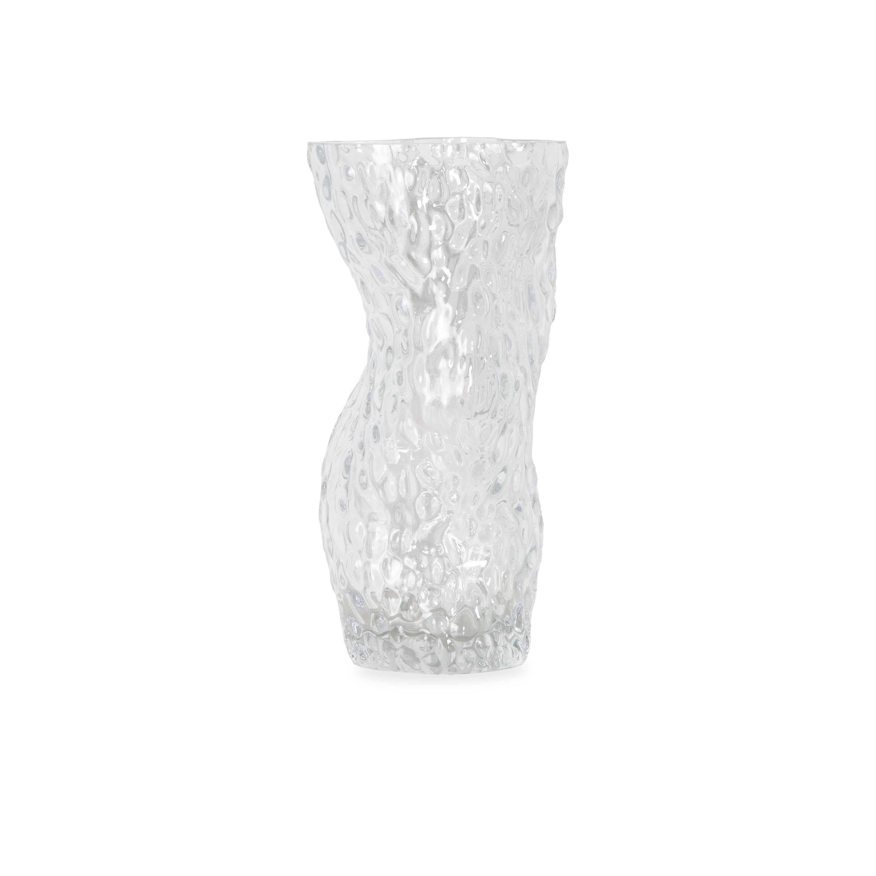 Ostrea Rock Glass Vase - Elegant Decorative Centerpiece for Home, Wedding & Office Decor | Handcrafted Clear Glass Flower Holder