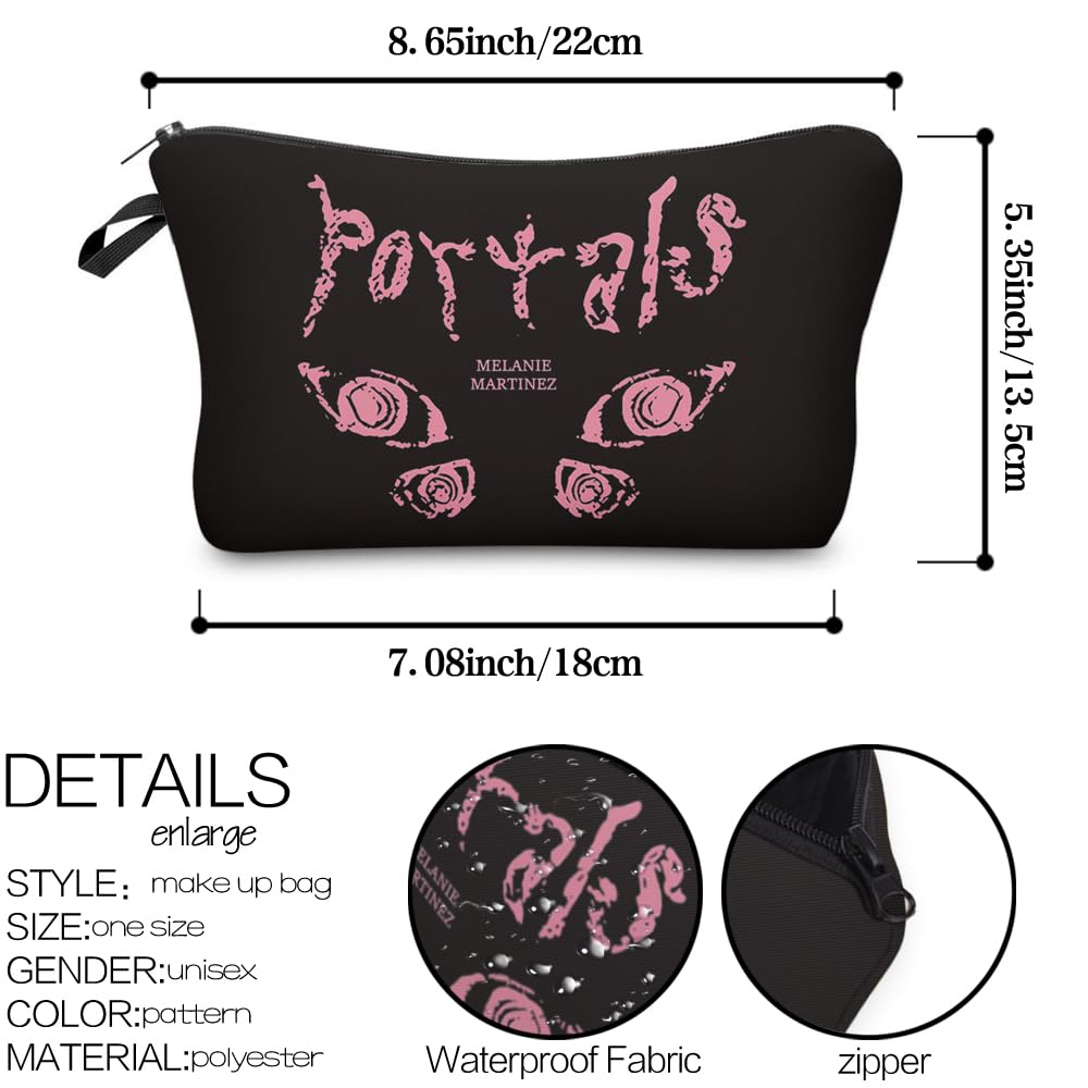 Melanie Makeup Bag Cosmetic Pouch - Waterproof Travel Storage Organizer for Women & Girls - Fashion Album Inspired Music Lover Gift - Perfect for Travel, Gym, and Daily Cosmetics Storage