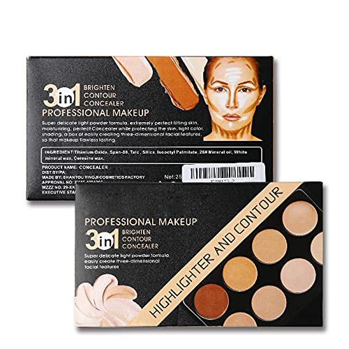 8 Shades Cream Concealer & Highlighter Combo with Blender Puff - Matte Finish for Contouring & Highlighting | Perfect for Everyday Makeup & Professional Looks