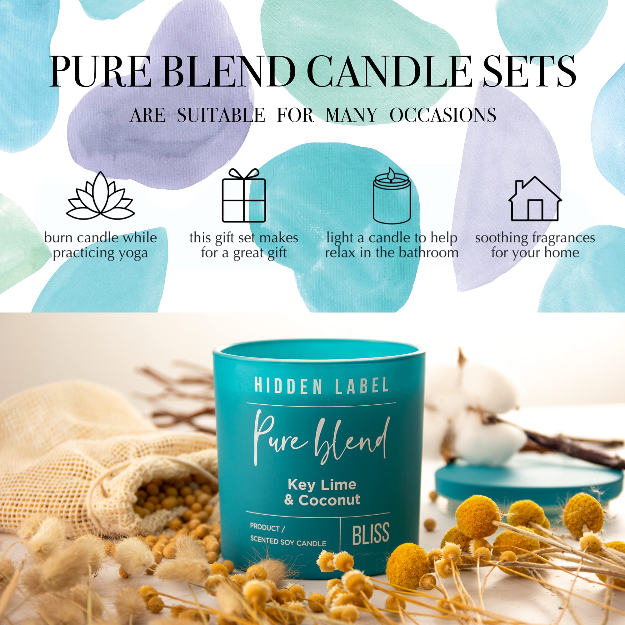 Key Lime Coconut Scented Soy Candle - 14oz 2 Wick for Home & Gifts