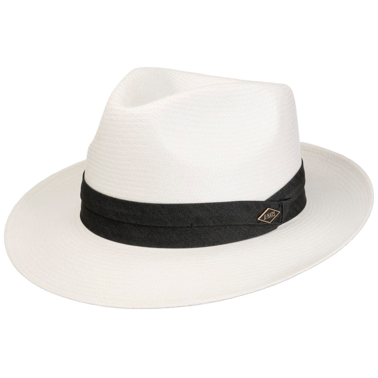 JJ Hats Fedora Panama Pleated Band Bleached 5 - Stylish Summer Hat for Beach, Outdoor & Casual Wear
