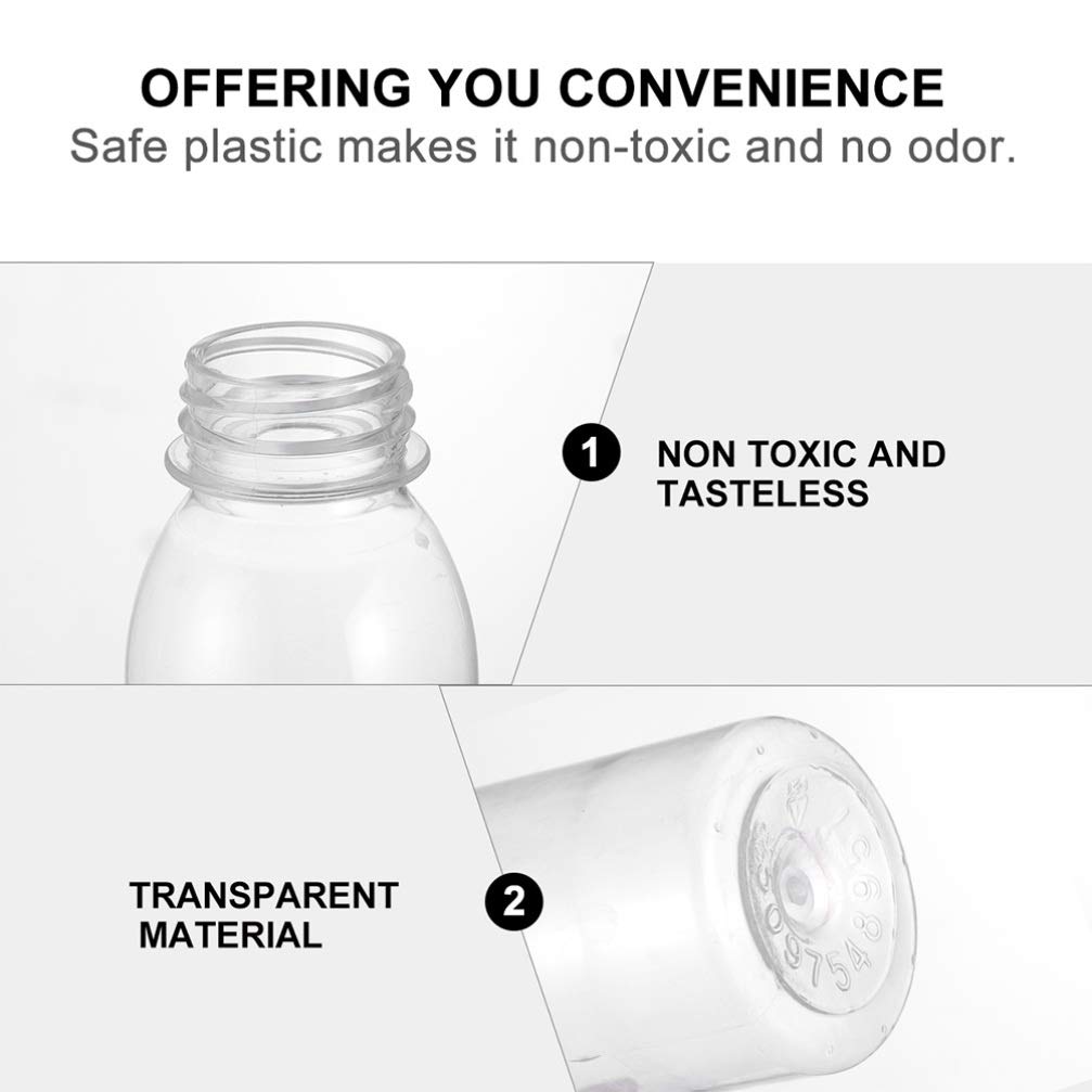 Hemoton 12-Pack Transparent Plastic Juice & Yogurt Bottles - BPA-Free Milk Containers, Beverage Storage for Smoothies, Pudding, Yogurt Drinks | Perfect for Home, Office, and Party Use