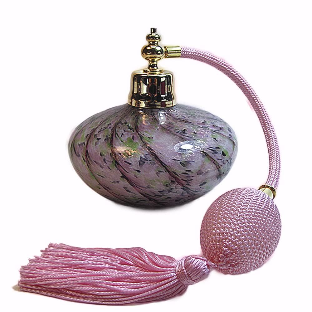 Premium Refillable Perfume Atomizer Bottle - Crystal Glass with Pink Squeeze Bulb & Elegant Tassel Spray for Women | Travel Size Perfume Sprayer for Purse, Gym Bag & On-The-Go Fragrance Touch Ups