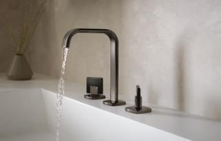 Brizo Allaria Widespread Bathroom Faucet Knob Handle Kit (Pair) - Brilliance Black Onyx / Matte Black HK5367 BNXBL | Perfect for Modern Bathroom Renovations & Luxury Home Upgrades