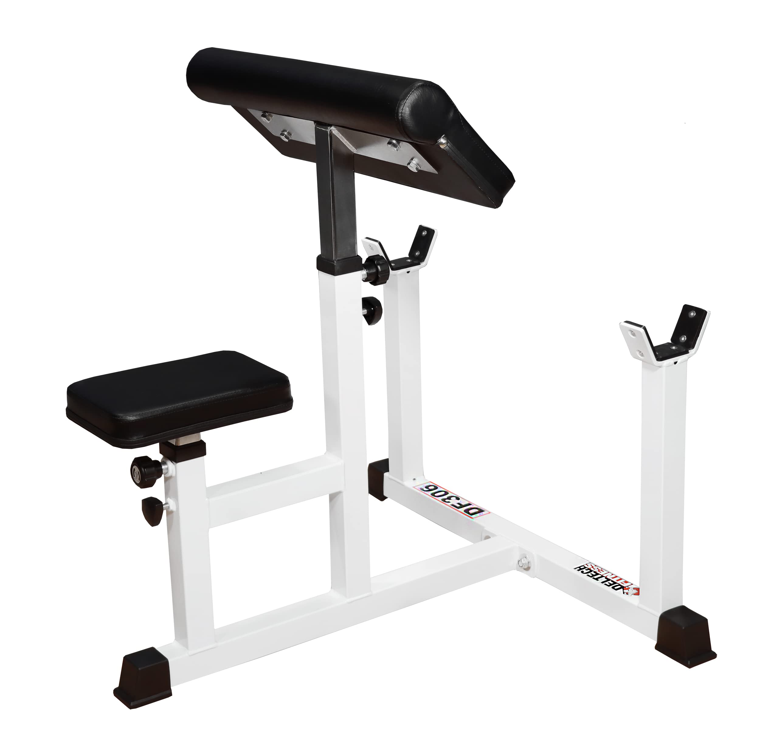 Deltech Fitness DF306 Pro Adjustable Preacher Curl Bench - 500 lbs Capacity Home Gym Equipment for Bicep & Arm Workouts - Perfect for Strength Training with Barbells & Dumbbells - Ideal for Home Gym, Personal Training & Fitness Studios
