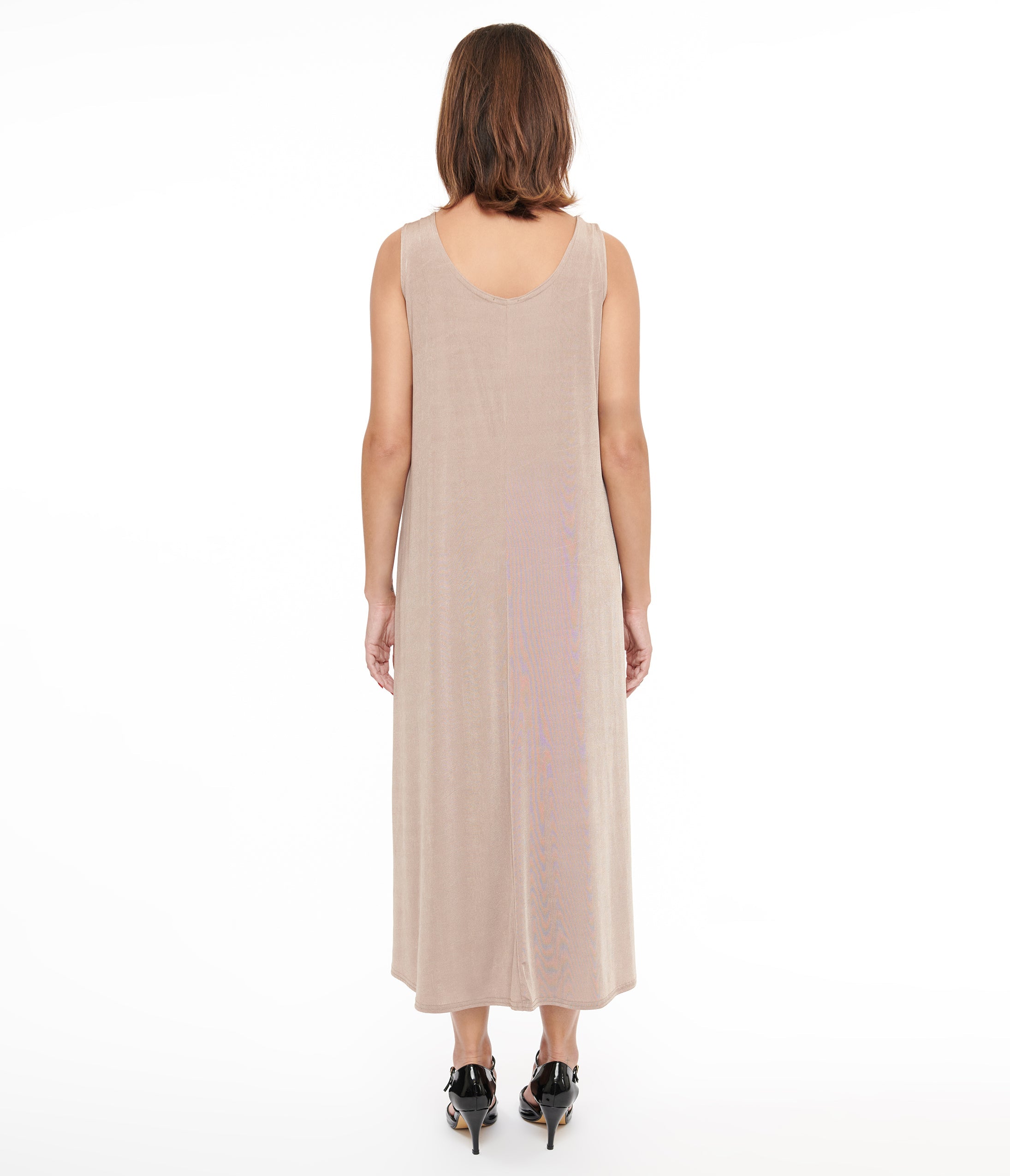 Elegant Taupe Slip Maxi Dress for Women - Comfortable & Flowy Long Summer Dress - Perfect for Beach, Vacation, and Casual Outings
