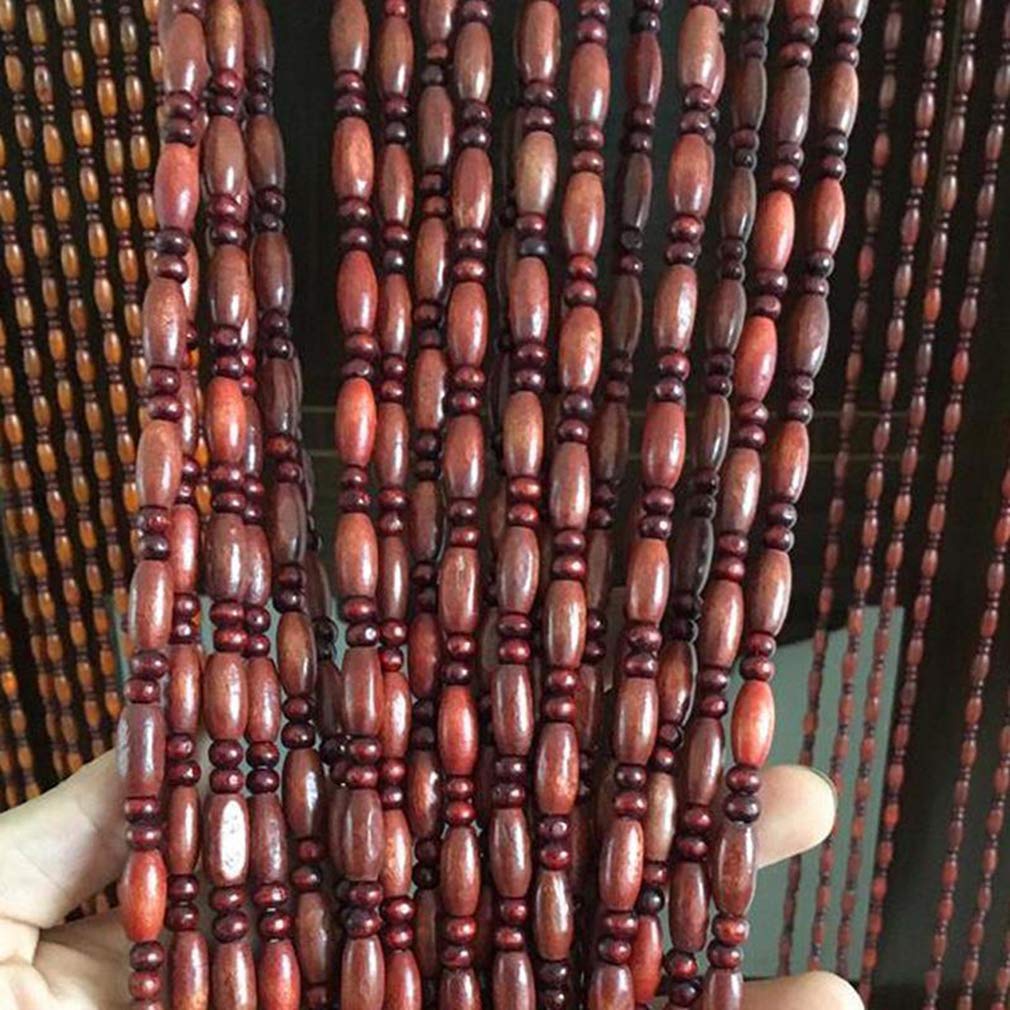 Rustic Wood Beaded Curtains - Handmade Wooden Room Divider & Doorway Decor with Customizable Hanging Strings - Perfect for Boho Bedrooms, Closet Doors & Home Partition Walls