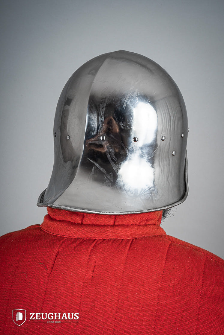 Open Sallet Helmet 1.6mm Polished Steel - Medieval Knight Armor Replica for LARP, Cosplay & Historical Reenactment