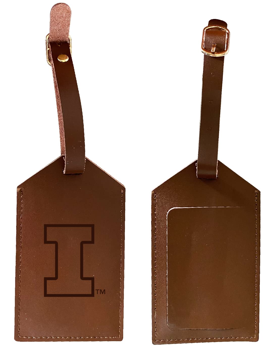 Official Illinois Fighting Illini Leather Luggage Tag - Personalized Engraved College Travel Accessory for Alumni & Fans - Perfect for Suitcases, Backpacks & Campus Gifts