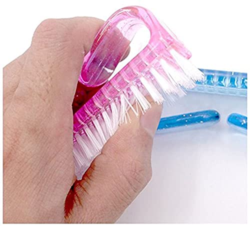 Shidara Nail Brush Set of 2 - Multi-Color Nail Cleaning Brush with Ergonomic Handle for Manicure, Pedicure & Hand Scrubbing | Perfect for Home, Salon & Travel Use