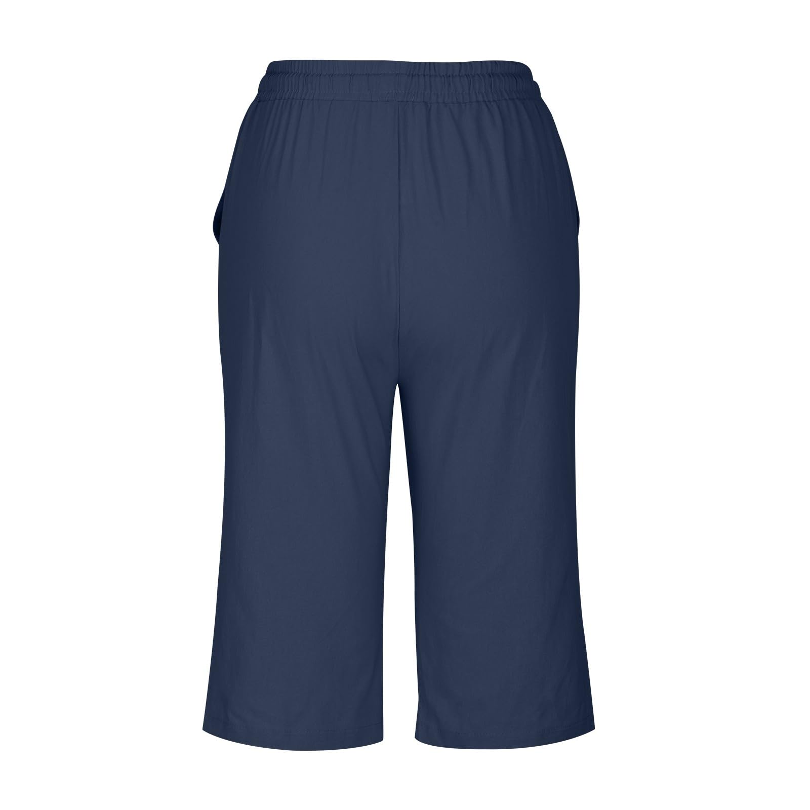 Women's Linen Bermuda Shorts - High Waisted Summer Shorts with Pockets for Beach & Lounge