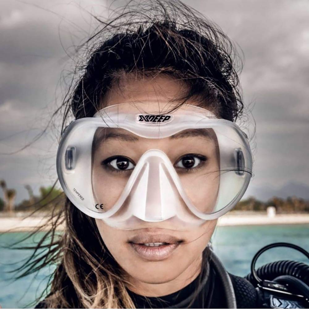 Premium Clear Scuba Diving Mask for Adults - Comfortable Anti-Fog Snorkeling Gear for Ocean Exploration, Pool Training & Underwater Photography