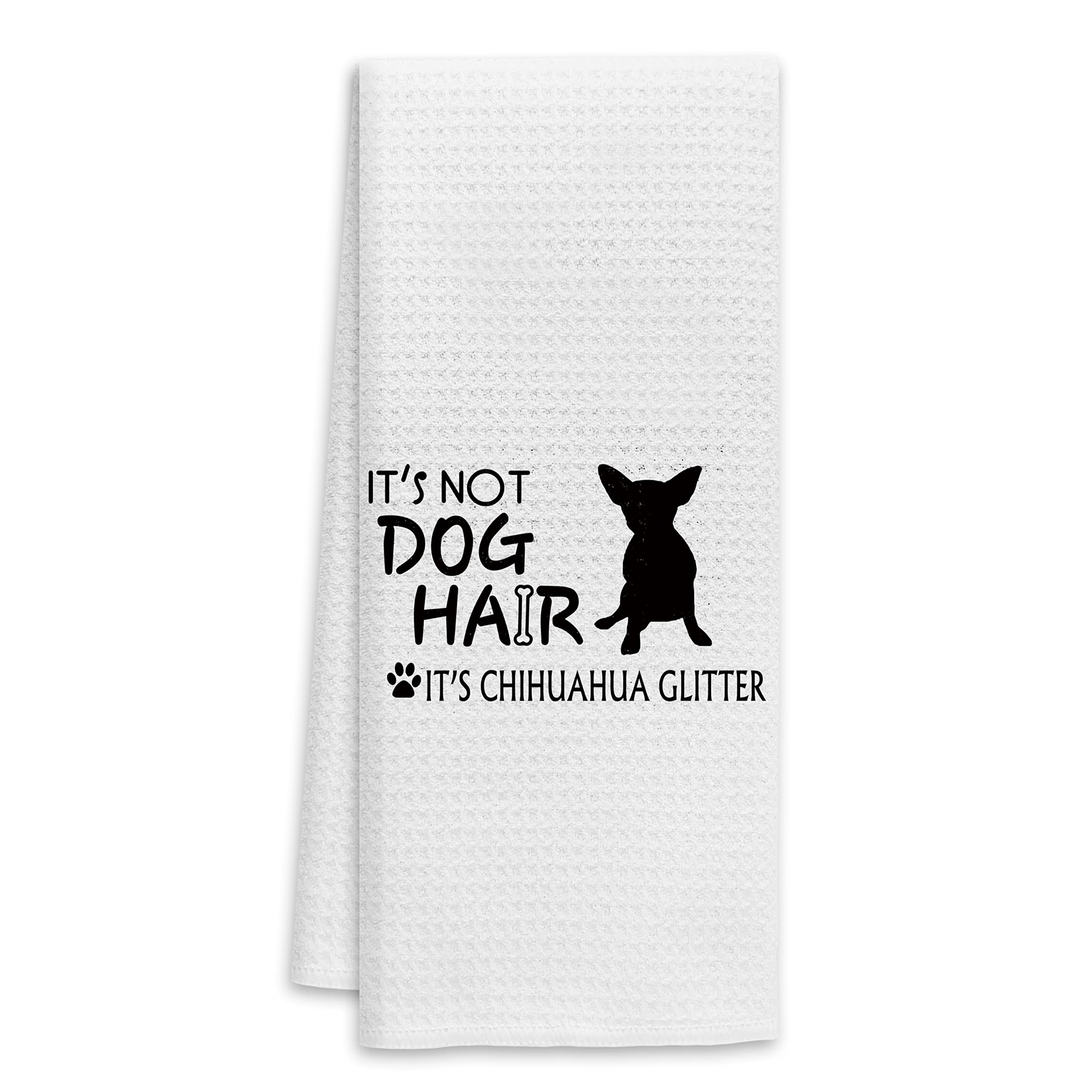 Funny Chihuahua Glitter Hand Towels - Kitchen & Dish Towels for Dog Lovers | Cute Fall Decor & Perfect Gift for Dog Moms, Girls & Women | Ideal for Kitchen, Bathroom & Dog-Themed Parties