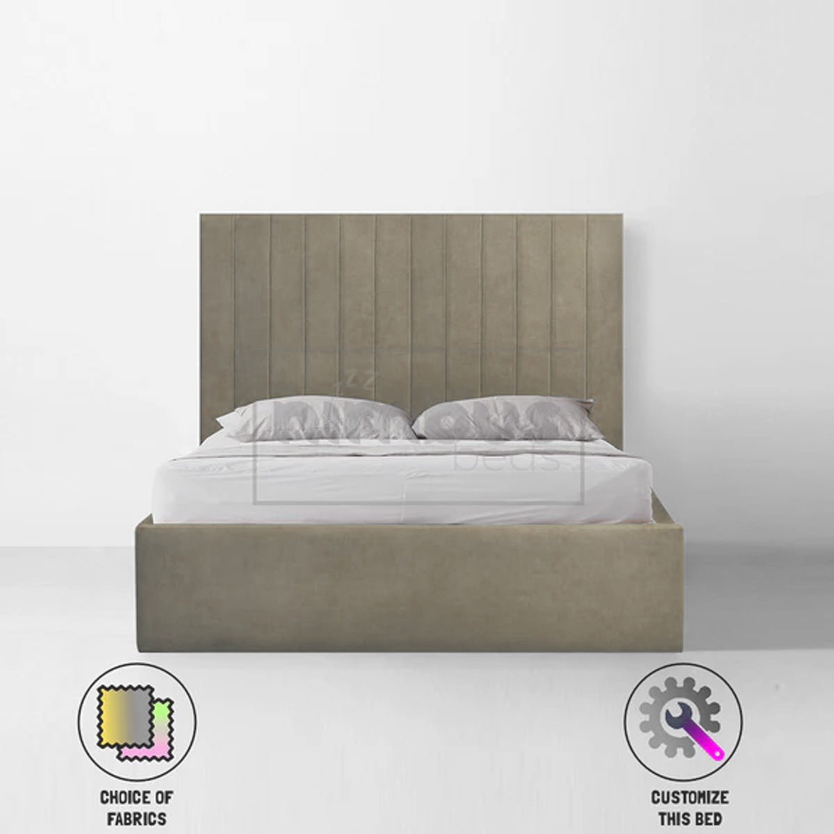 Sturdy Metal Vertical Bed Frame with Headboard - Queen Size Platform Bed for Small Spaces, Modern Bedroom Furniture - Perfect for Apartments, Dorms & Guest Rooms