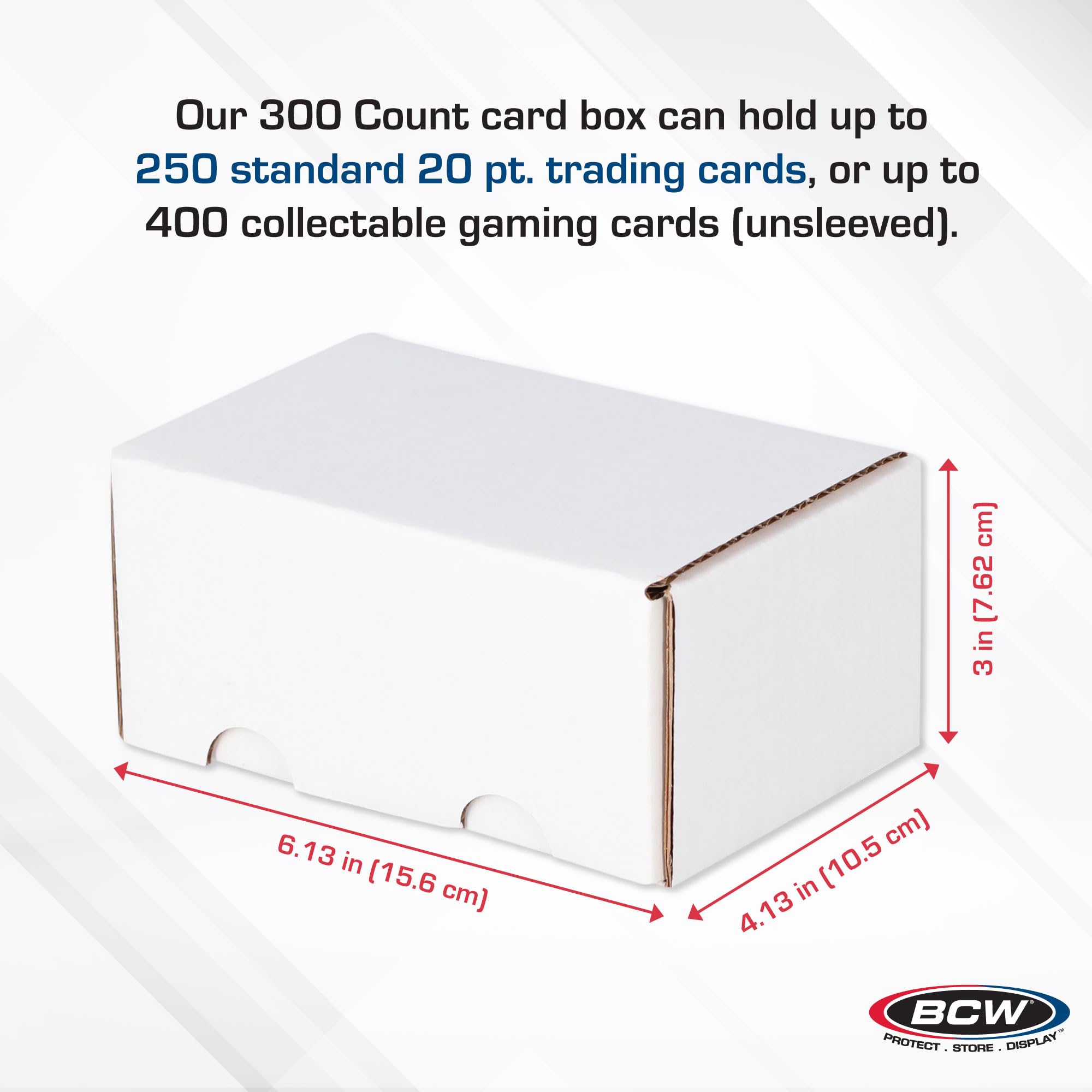 BCW 300 Card Storage Box - 50 Count | Durable Cardboard Organizer for Baseball, Basketball, Football, MTG, Pokemon Trading Cards | Card Game Storage & Protection Solution | Easy Assembly | Perfect for Collectors & Gaming Enthusiasts
