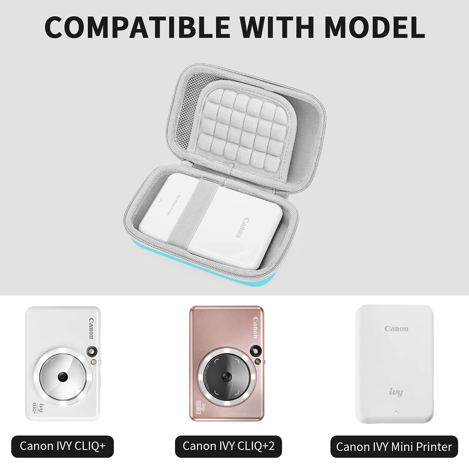 Protective Hard Travel Case for Canon Ivy Mini Photo Printer & CLIQ 2+2 Instant Camera - Durable Blue Cover | Perfect for Vacation, Road Trips & Photo Storage