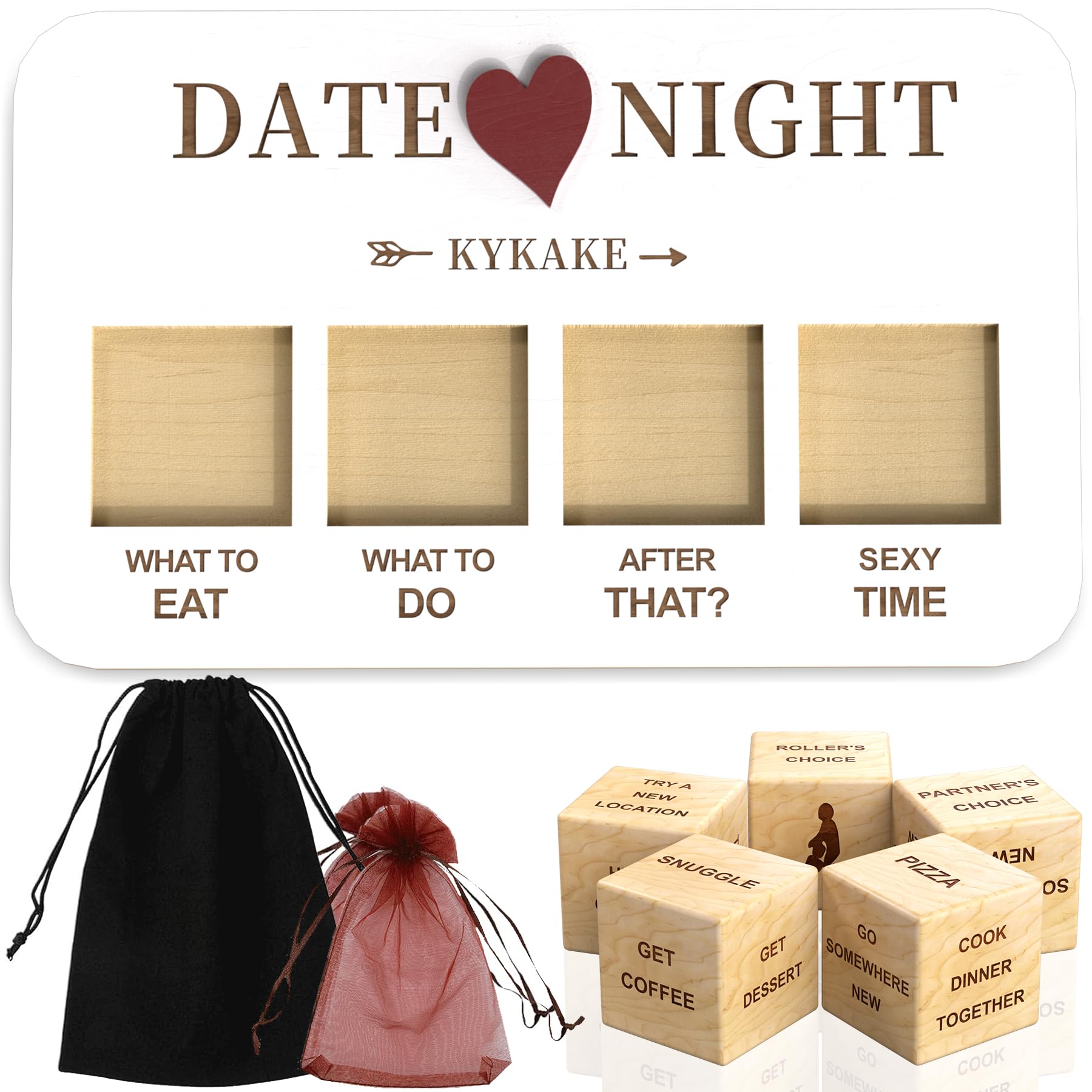 Romantic Date Night Dice for Couples - Fun Decision Making Game for Girlfriend & Boyfriend, Husband & Wife - Perfect Anniversary, Birthday Gift Idea for Him & Her - Great for Dinner Dates, Stay-at-Home Nights & Special Occasions