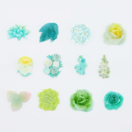 Elegant Rose Bouquet Green Washi Tape Roll - Floral Decorative Stickers for Scrapbooking, Journaling, DIY Crafts & Gift Wrapping