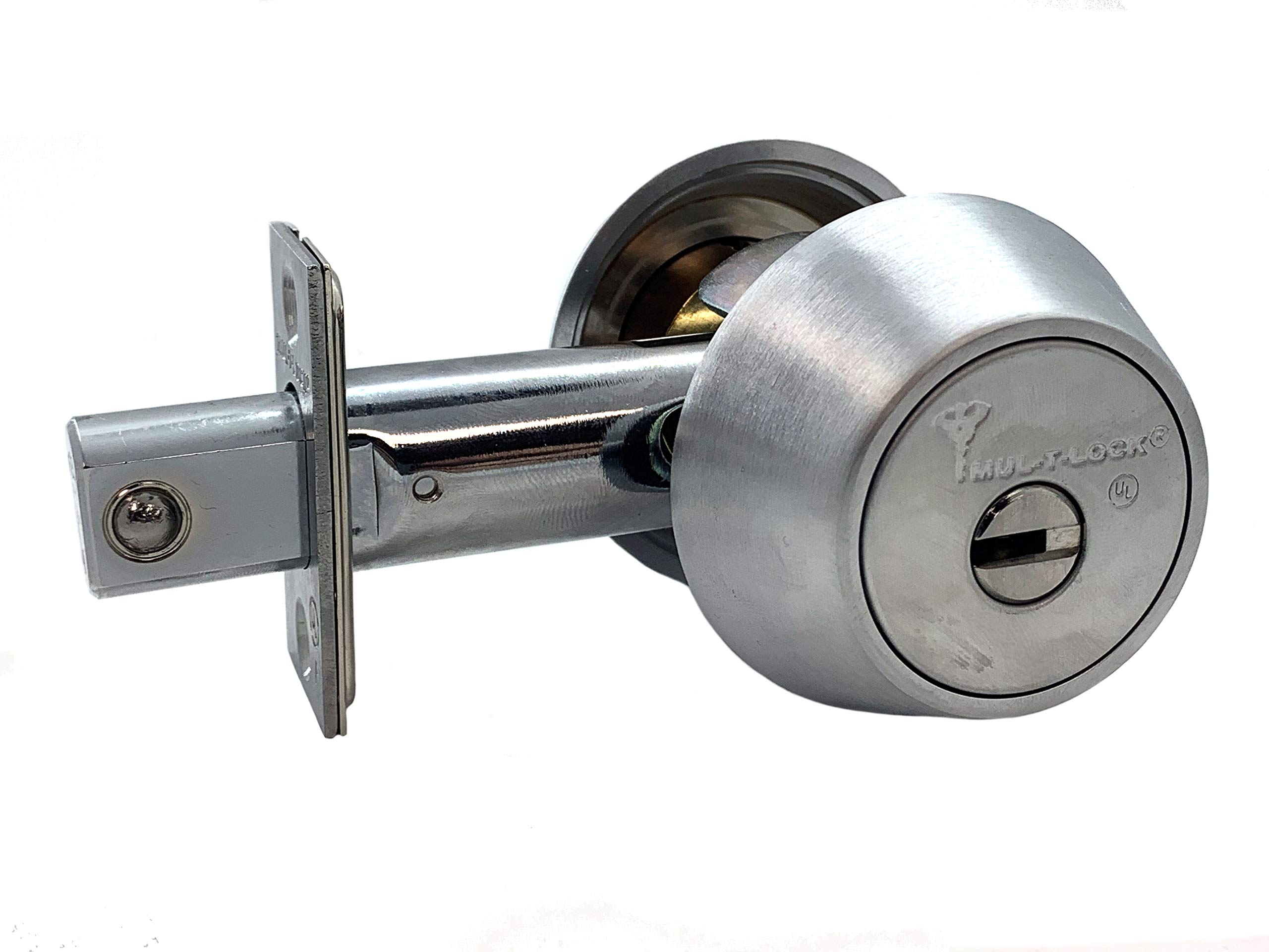 Mul-t-lock Hercular High Security Double Cylinder Deadbolt - Satin Chrome Finish for Home & Business Security
