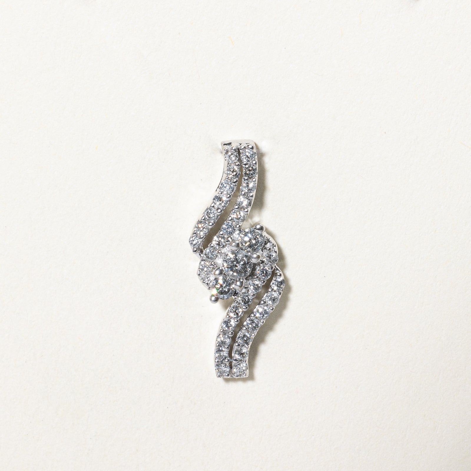 0.49ctw Diamond Cluster Pendant Necklace for Women - Elegant White Gold Plated Jewelry Gift for Anniversary, Wedding & Special Occasions