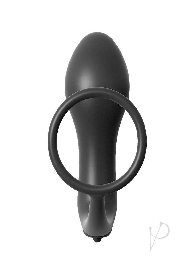 Anal Fantasy Collection - Silicone Vibrating Butt Plug & Cock Ring Kit - Waterproof, Black - Enhance Intimate Pleasure for Couples & Solo Play