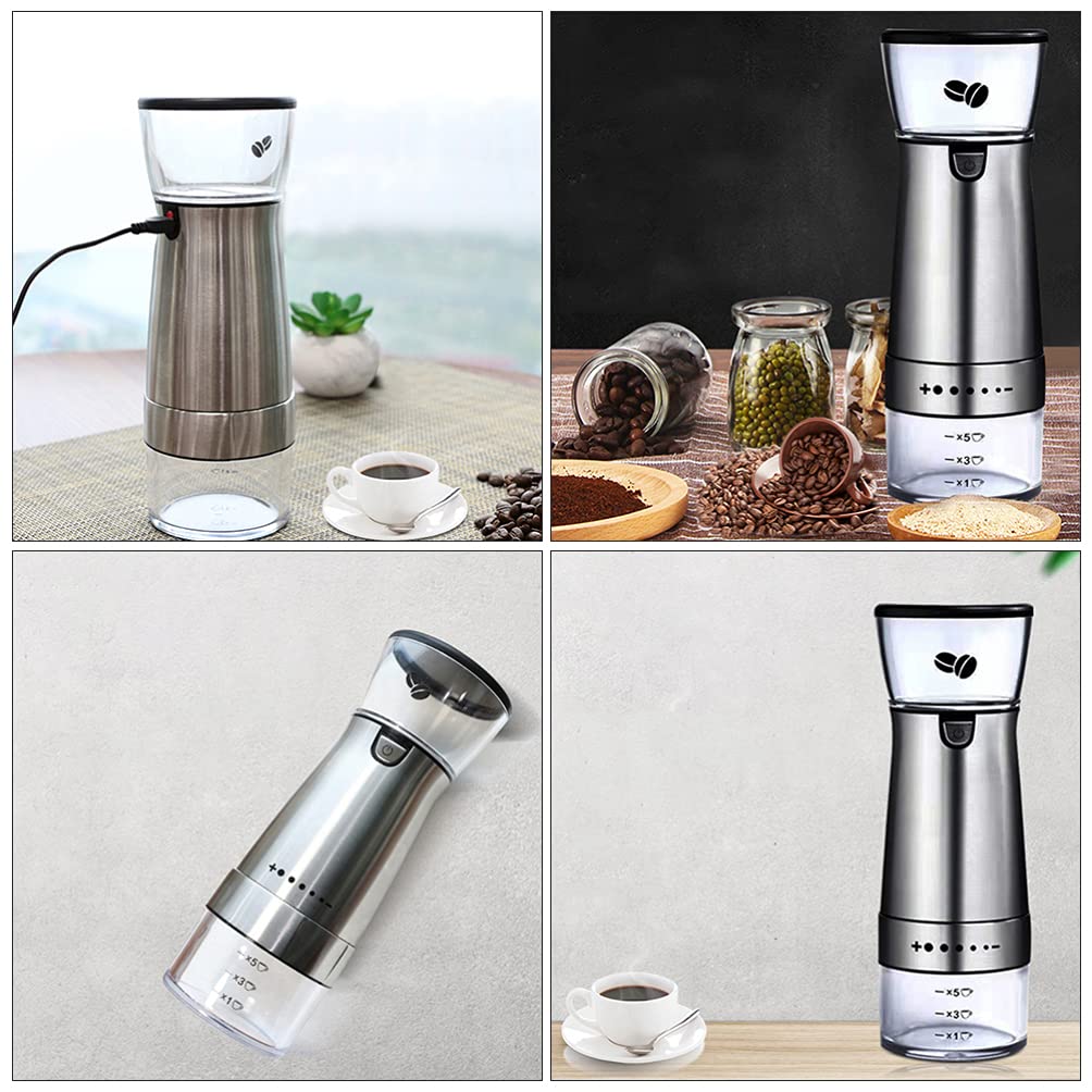 Premium Veemoon Electric Coffee Grinder - Conical Burr Mill for Fresh Ground Beans, Quiet & Fast, Perfect for Home, Kitchen, Office & Travel - Essential Coffee Machine Accessory for Espresso, French Press & Drip Coffee Makers