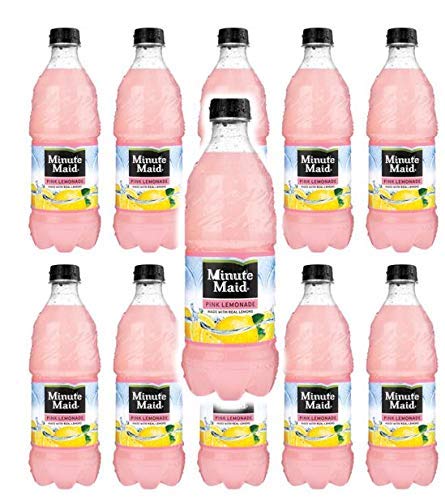 Minute Maid Pink Lemonade 20oz Bottles (Pack of 10, 200 FL OZ Total) - Refreshing Summer Drink for Parties, BBQs & Picnics