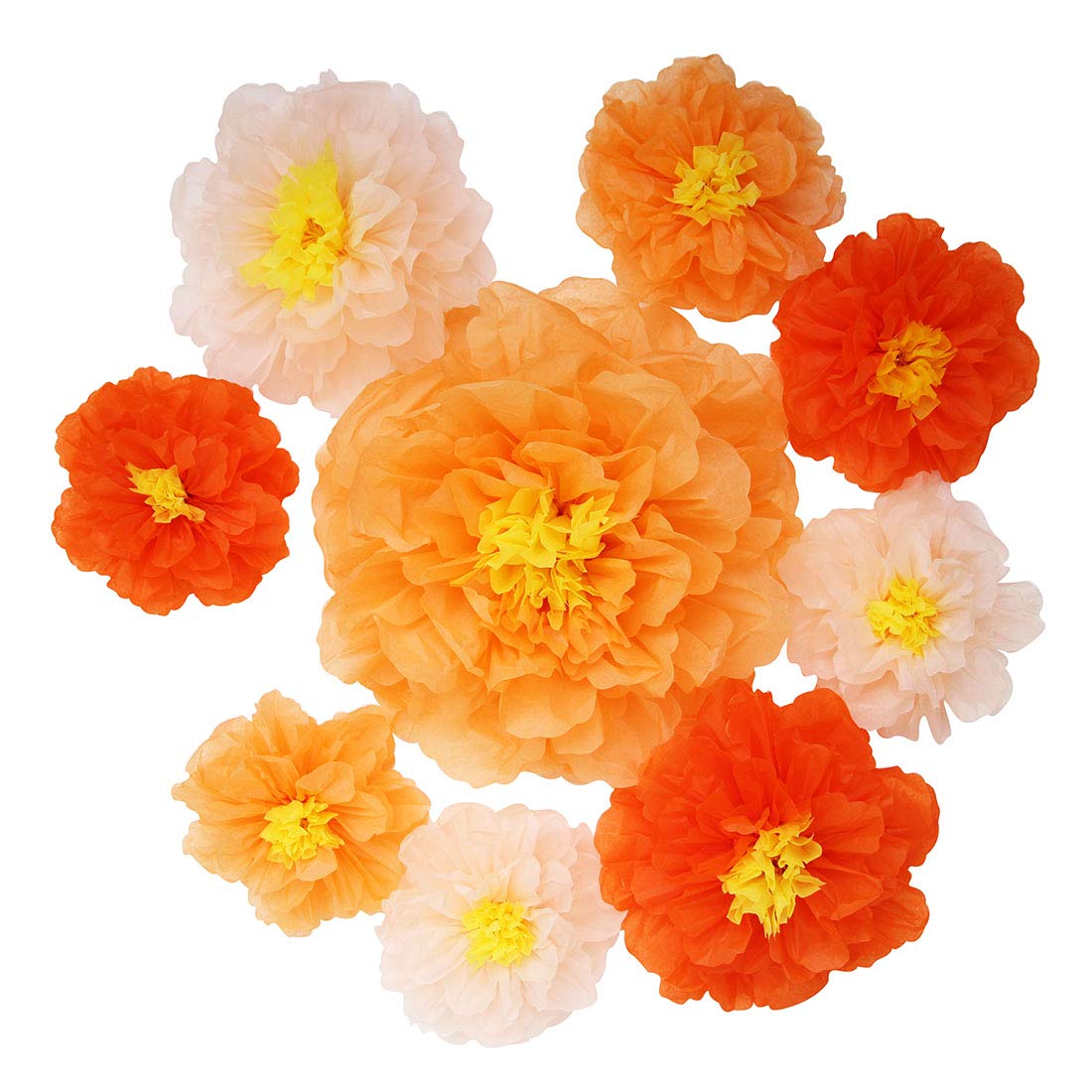 Large Orange Paper Flowers (20