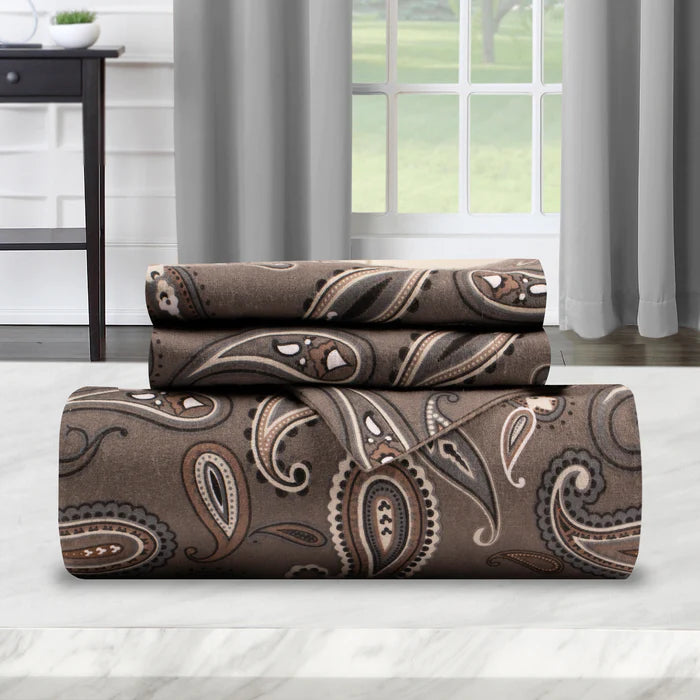 Reversible Flannel Trellis Duvet Cover Set with Pillow Shams - Soft Cozy Bedding for Winter - Perfect for Cold Weather & Holiday Home Decor