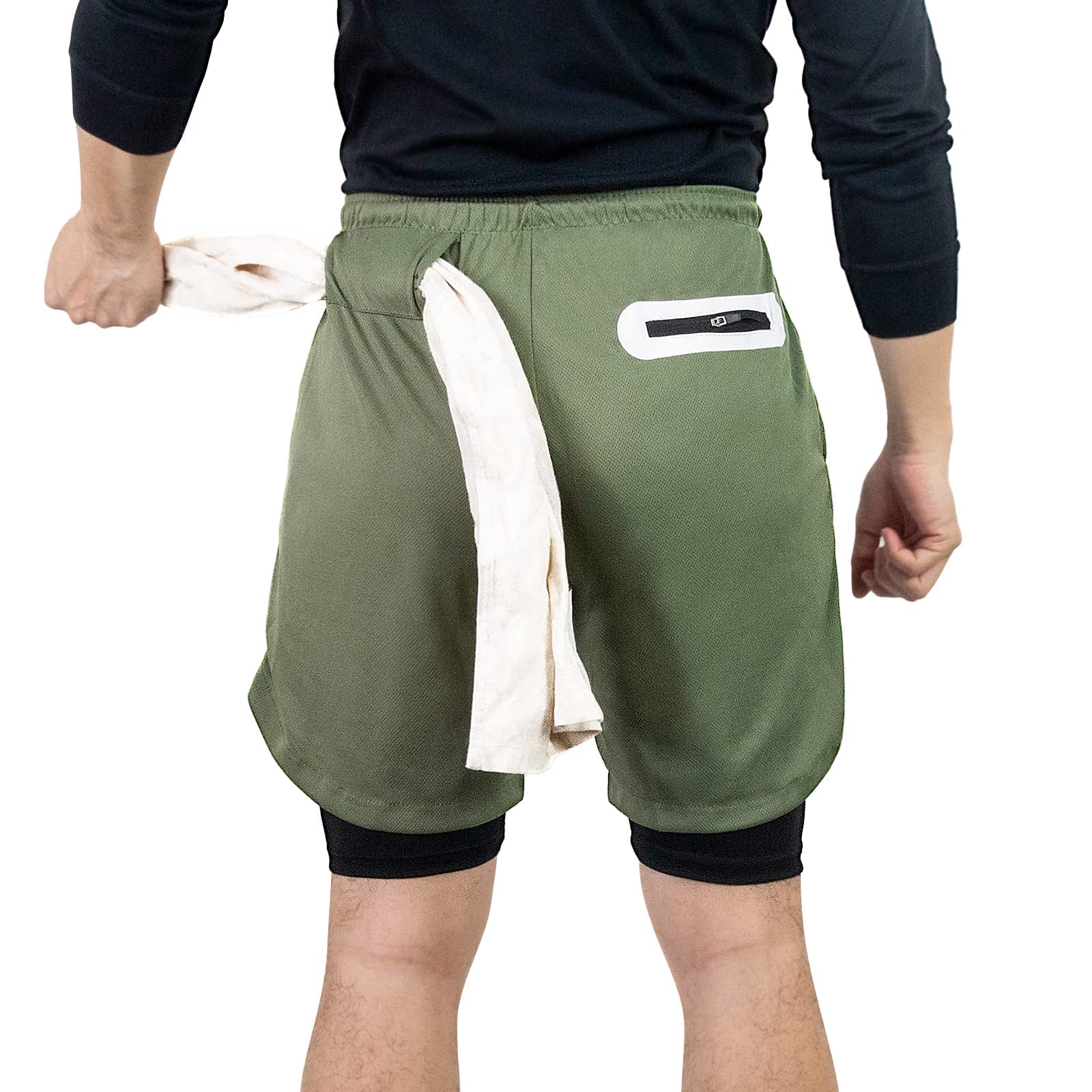 **Aptoco Men's 2-in-1 Gym Shorts - Quick-Dry Running & Workout Shorts with Pockets - Perfect for Training, Jogging & Outdoor Activities**