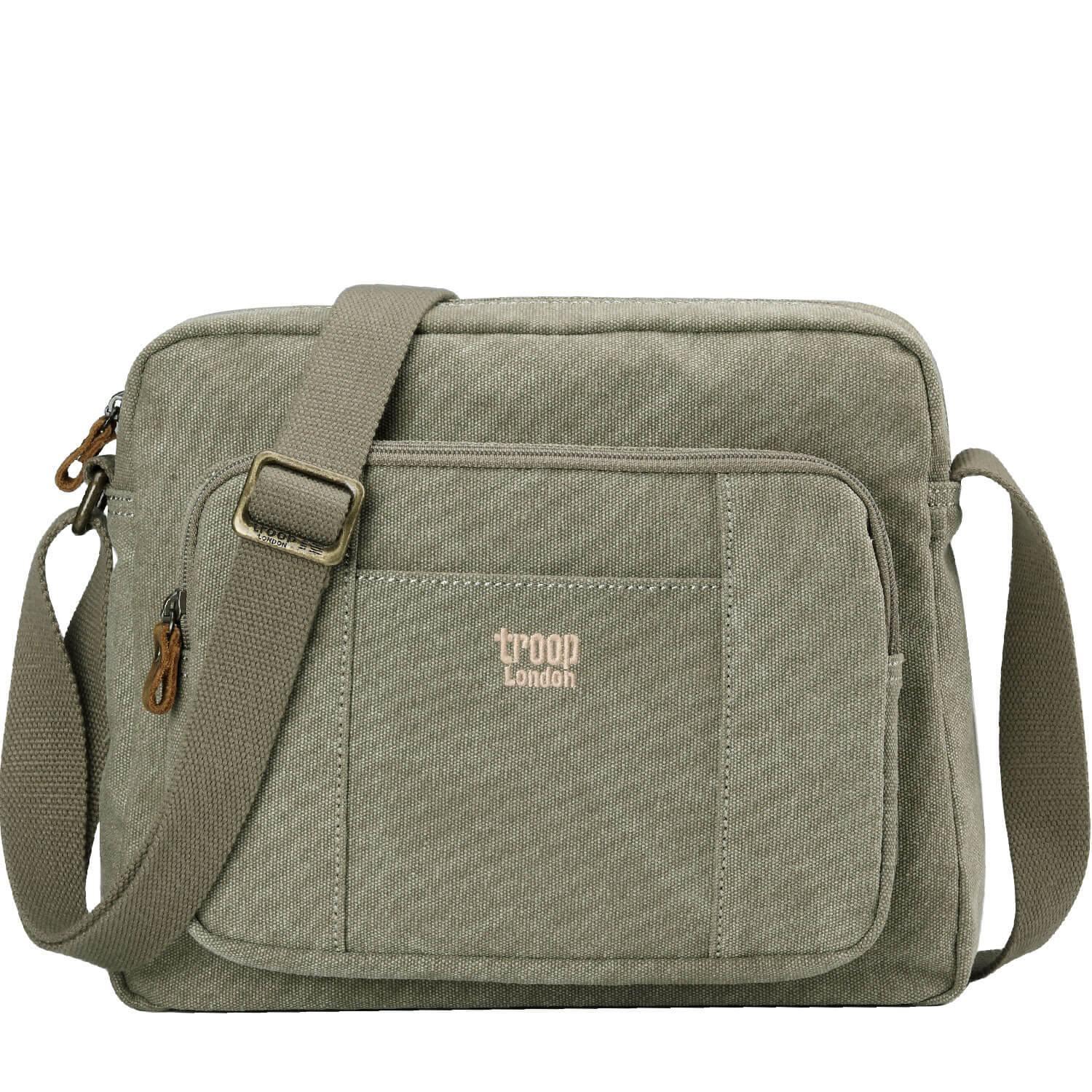 Troop London Classic Canvas Crossbody Bag for Men & Women - Stylish & Durable Messenger Bag for Travel, Work & Everyday Use