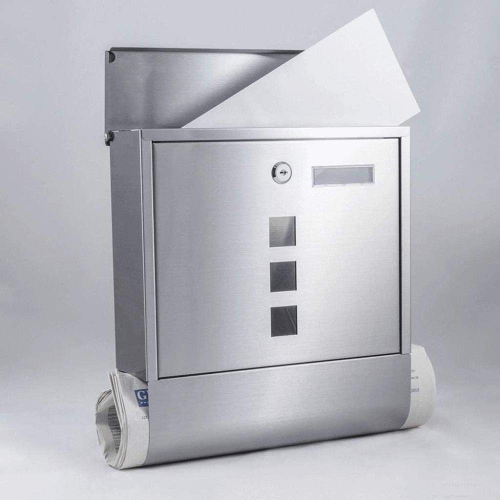 Outdoor Mailbox with Lock - Weatherproof Wall Mounted Letter Box for Villa, Postal, Magazine & Suggestion Mail - Perfect for Home, Garden & Office Security