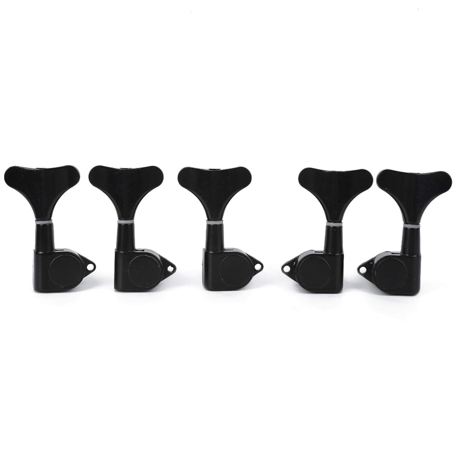 Demeras Alloy 5-String Bass Tuners - Precision Tuning Pegs for Bass Guitar (Black) | Perfect for Beginners & Professional Musicians | Ideal for Live Performances, Studio Recording & Practice Sessions