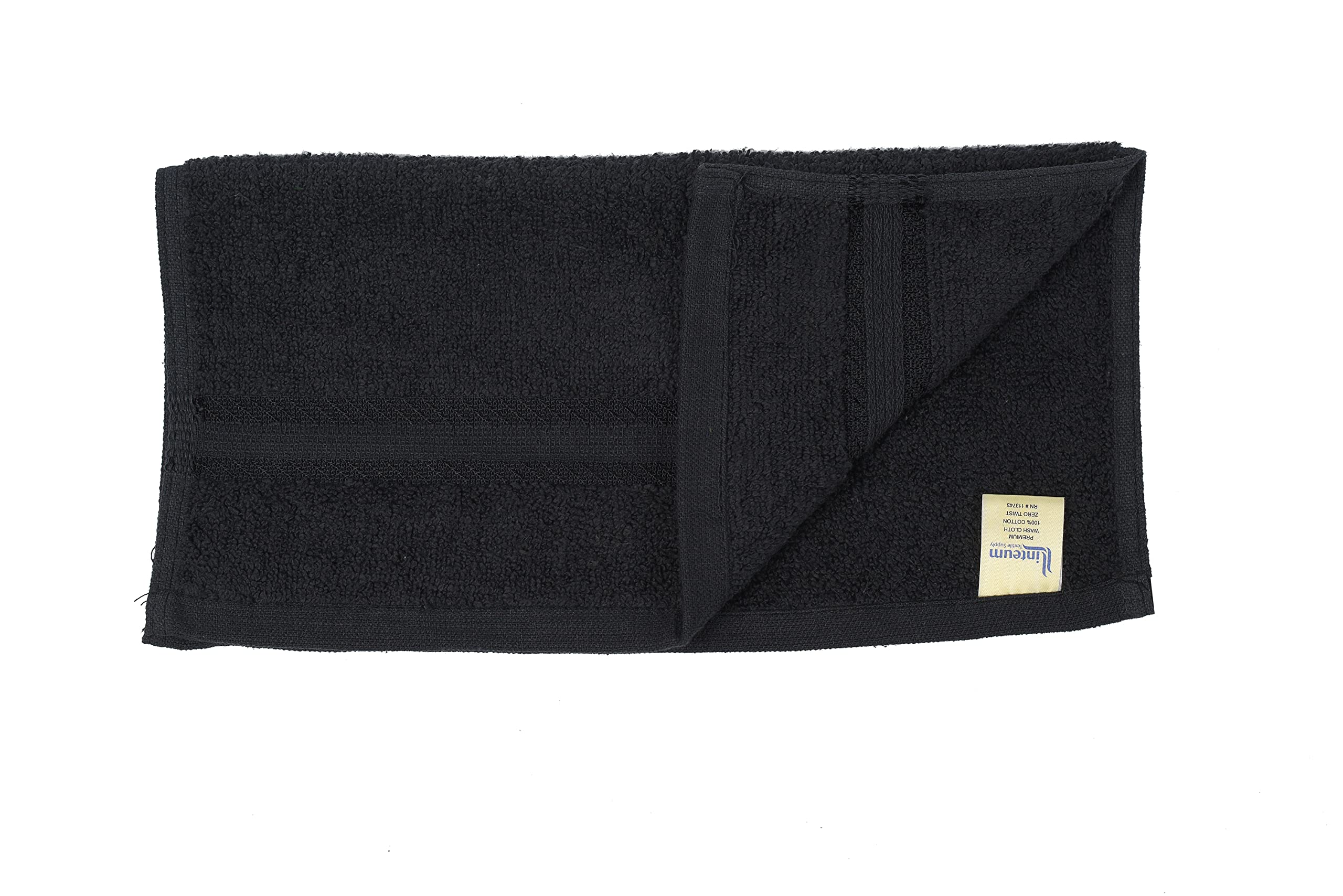 12 Pack Premium 100% Soft Cotton Face Towels - 13x13 Inch, Absorbent & Durable Ring Spun Washcloths for Household, Spa, Gym & Hotel Use - Ideal for Skincare, Makeup Removal & Gentle Exfoliation (Black)