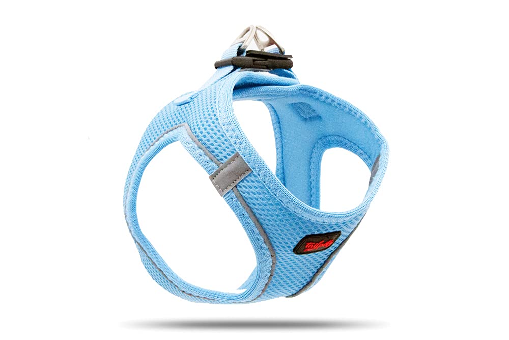 Tailpetz Adjustable No-Pull Dog Harness for Small Dogs - Blue Reflective Step-in Puppy Harness for Training, Walking & Outdoor Adventures (Size S, Fits Small Breed Dogs & Puppies) - Perfect for Daily Walks, Jogging & Pet Training Sessions