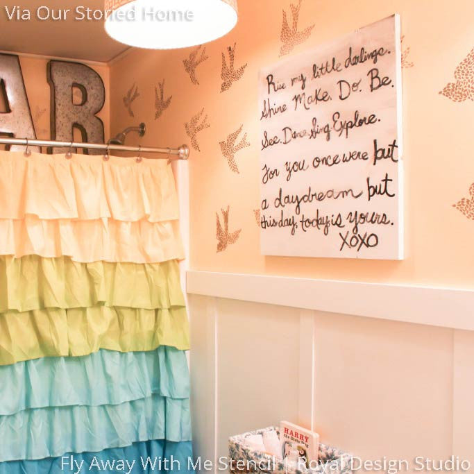 Fly Away With Me Craft Stencil - DIY Scrapbooking, Wood Sign & Home Decor Templates for Creative Projects | Perfect for Wedding, Nursery & Wall Art Designs