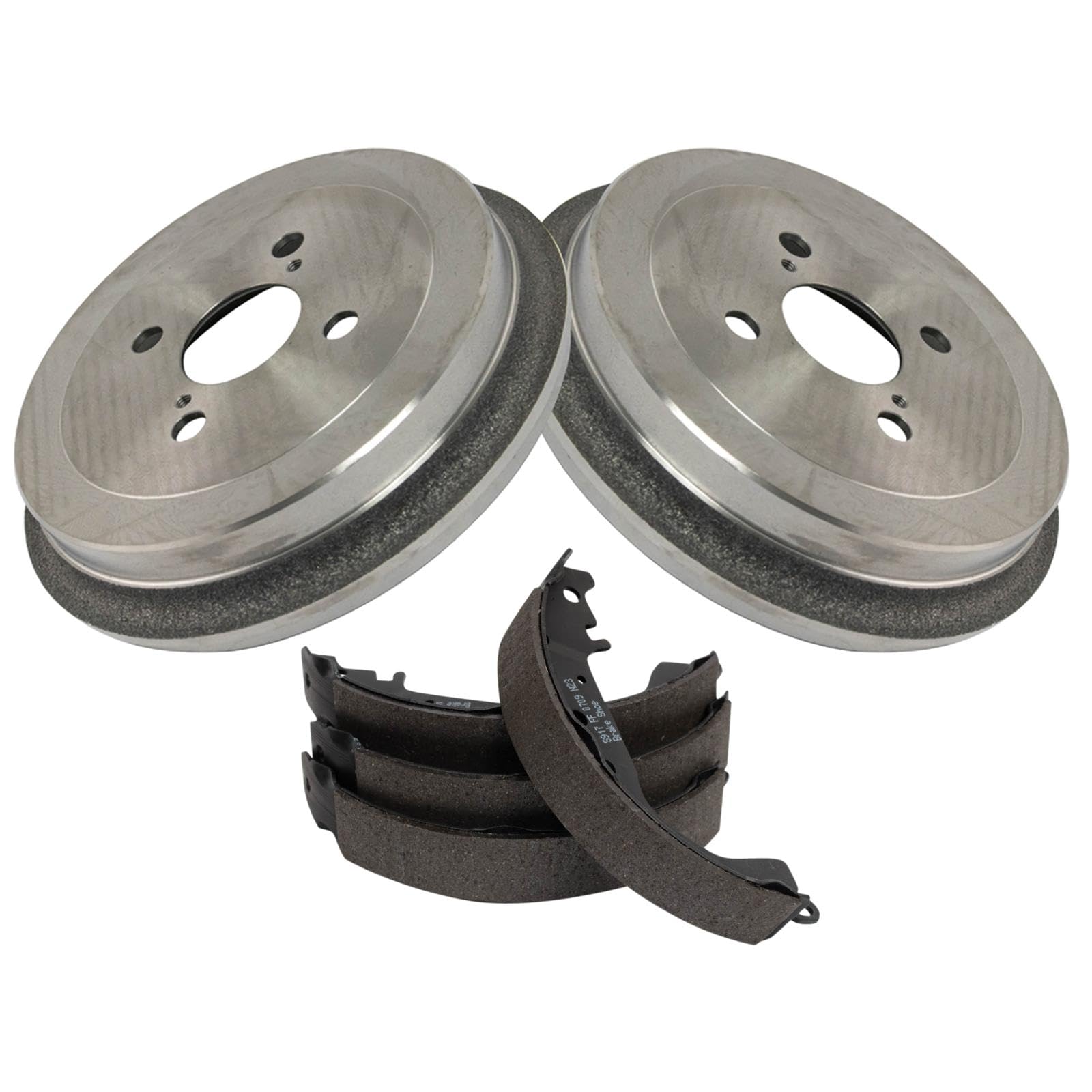 TRQ Rear Brake Drum & Shoe Kit - Compatible with 2007-2018 Toyota Yaris - Perfect for Brake Replacement & Maintenance