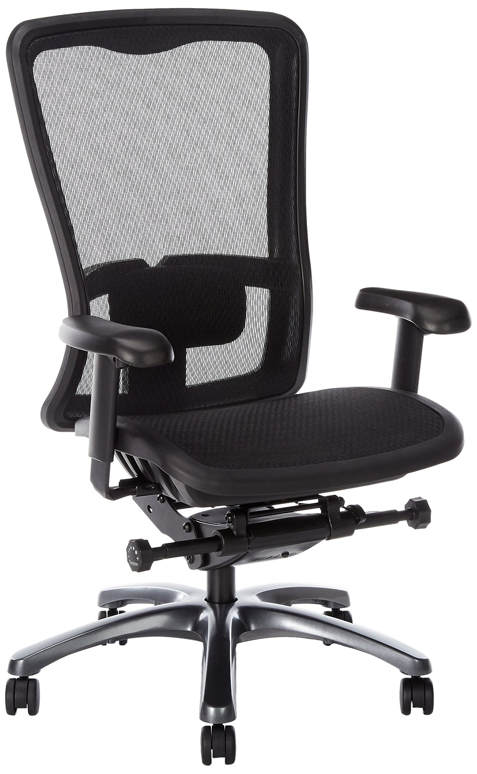 Office Star ProGrid High Back Breathable Mesh Office Chair with Adjustable Lumbar Support - Ergonomic Manager's Task Chair for Home & Business Use - Black