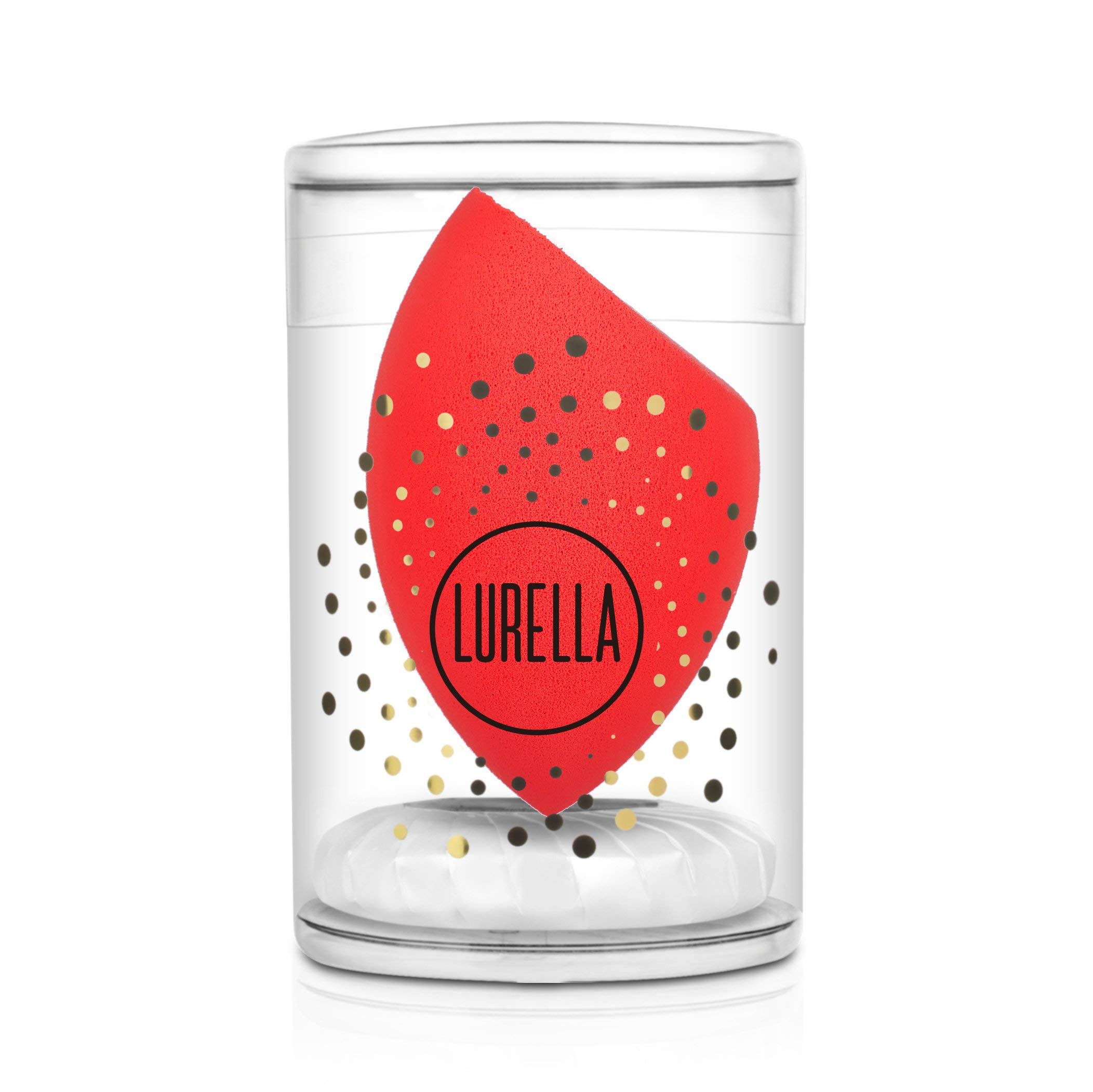 Lurella Cosmetics Angled Beauty Sponge for Flawless Makeup Application - Soft & Durable Blending Sponge (Red) - Perfect for Foundation, Concealer & Powder
