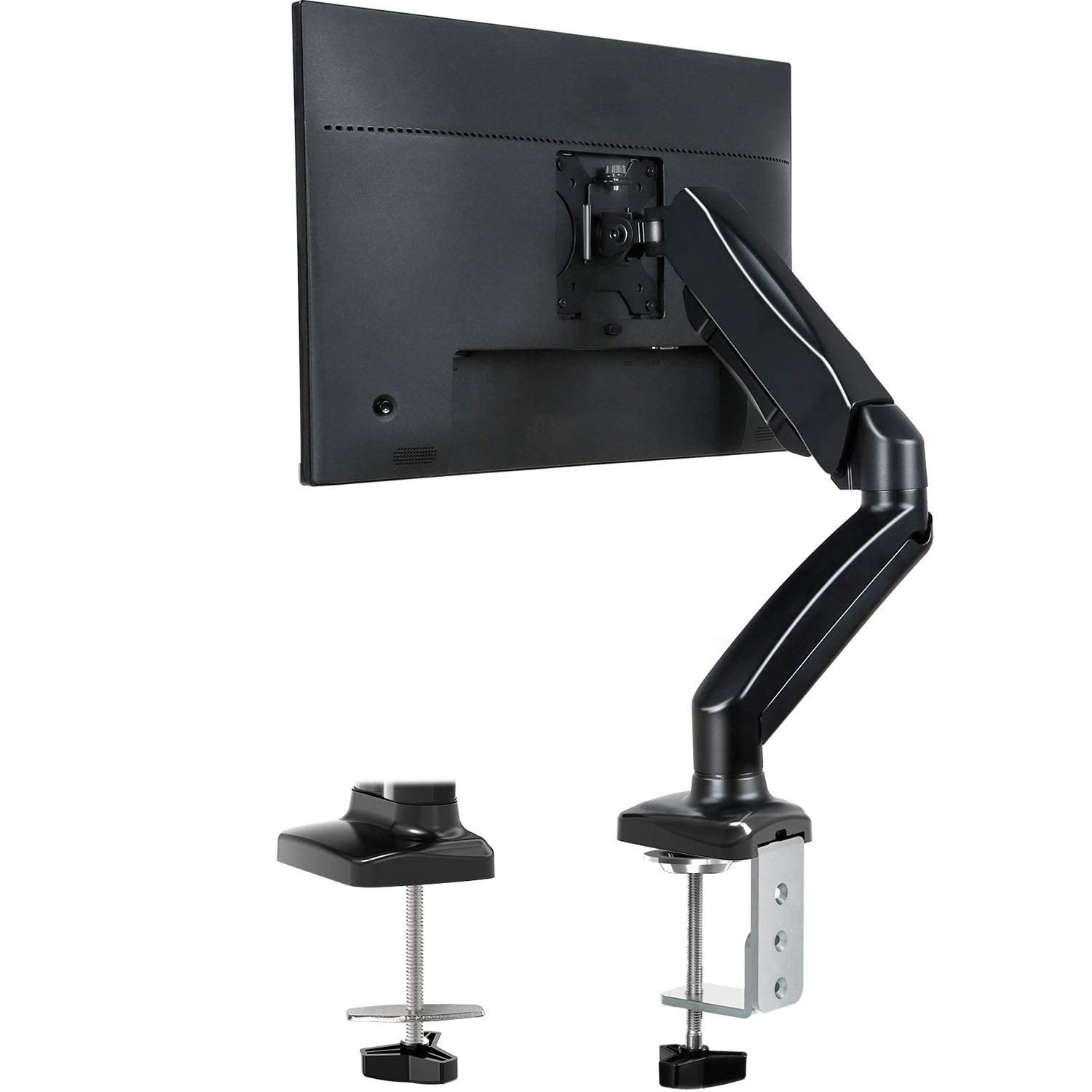 MOUNTUP Dual Monitor Stand Mount - Adjustable Gas Spring 2 Monitor Arm Desk Mount for 17-32 Inch Screens, Die-Cast Aluminum, Holds 17.6LBS Each - Perfect for Home Office, Gaming & Workstation Setup