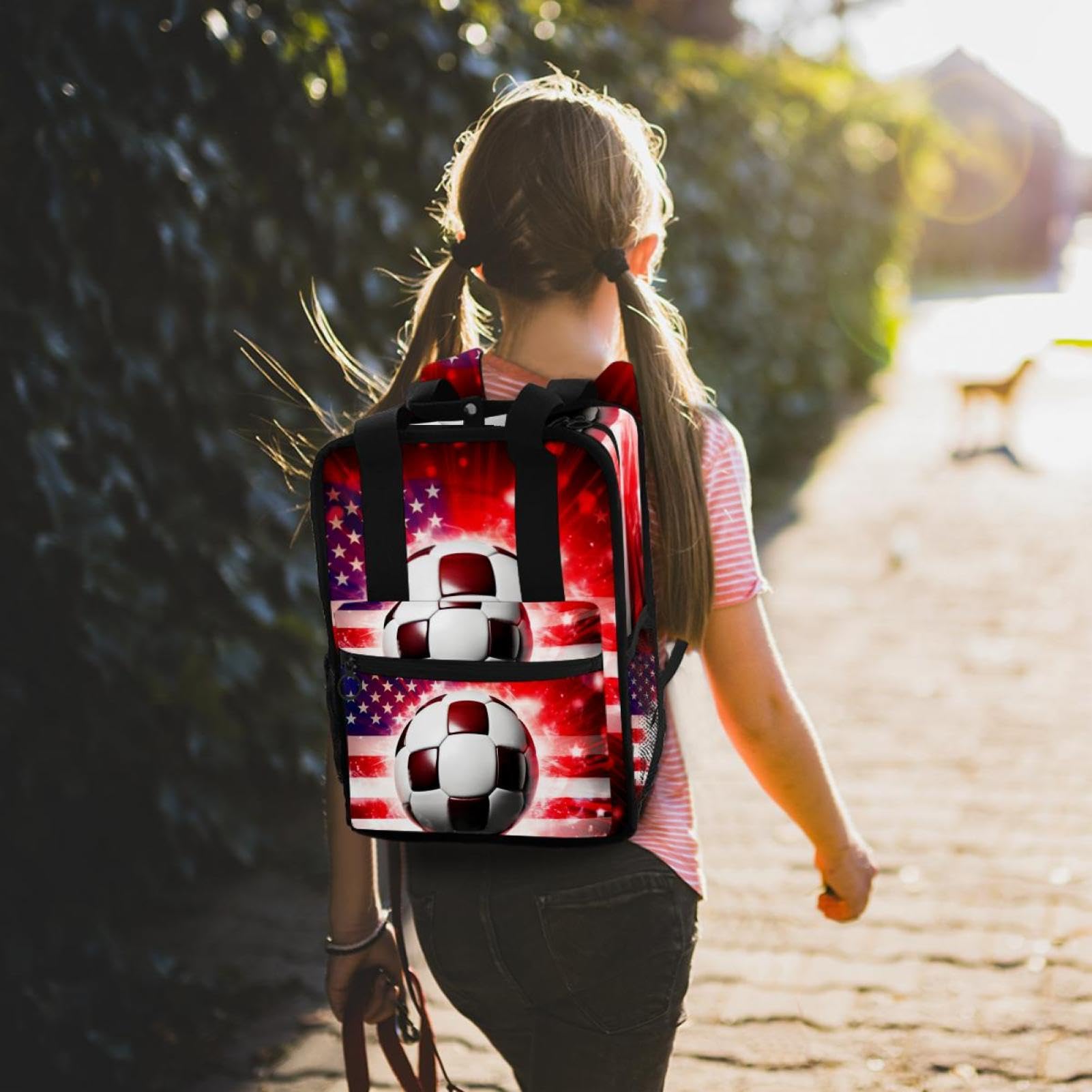Best Travel Backpack for Women & Men - Durable American Flag Football Backpack for Hiking, College, Work & Outdoor Adventures