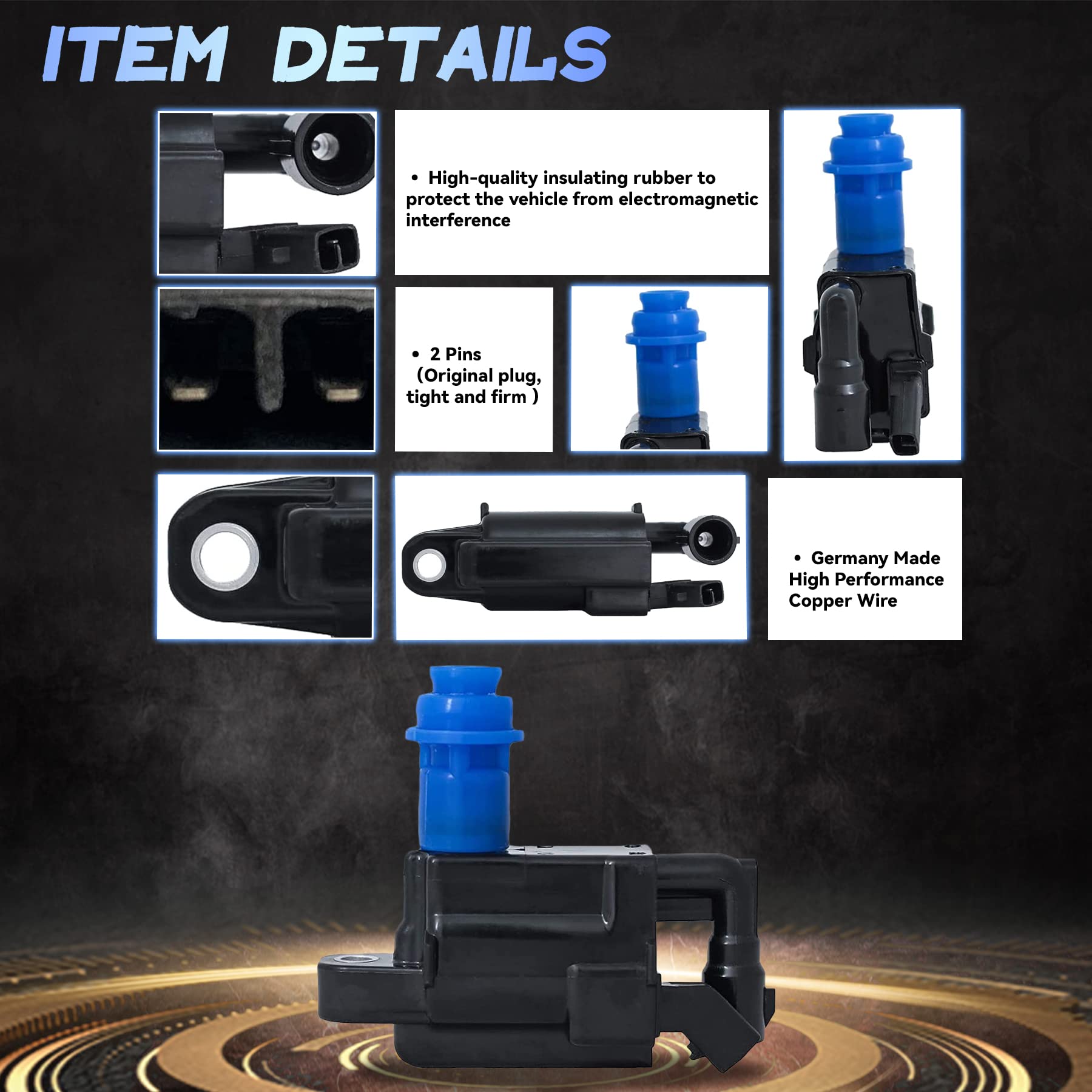 1pc New OE Performance Ignition Coil on Plug Pack Compatible With 98-05 Lexus GS300, 01-05 IS300, 98-00 SC300, 98 Toyota Supra Base 3.0L L6 Engine - Reliable Spark for Smooth Acceleration & Better Fuel Efficiency - Perfect for Daily Driving & Performance Upgrades