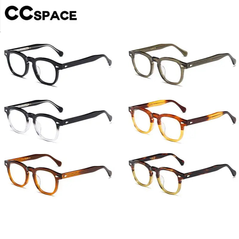 CCspace Unisex Full Rim Square Acetate Eyeglasses 57314 - Lightweight & Durable Frame for Men & Women - Perfect for Reading, Work & Fashion Accessories