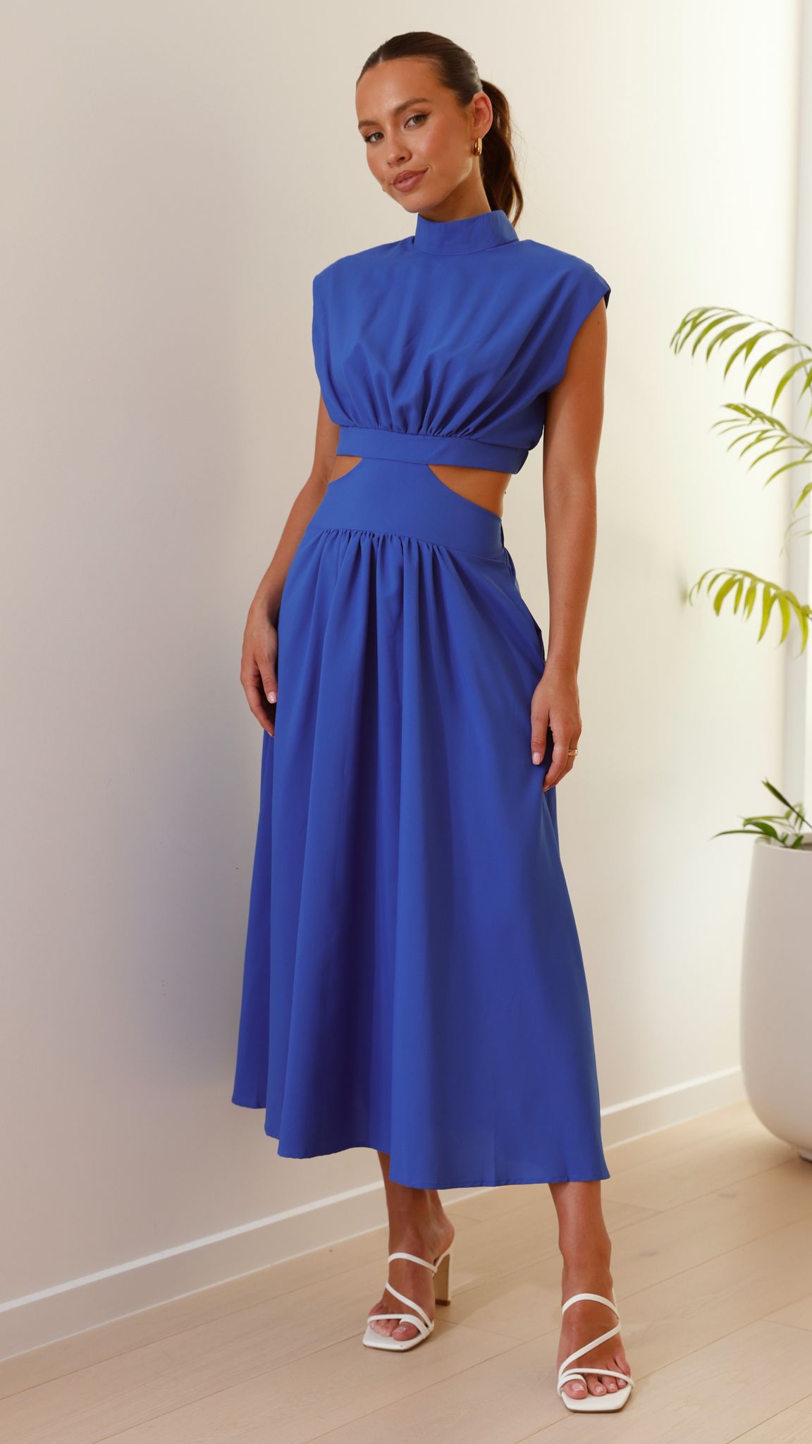 Maddison Midi Dress for Women - Elegant Blue Flowy Summer Dress | Perfect for Beach Vacation, Date Night & Casual Outings