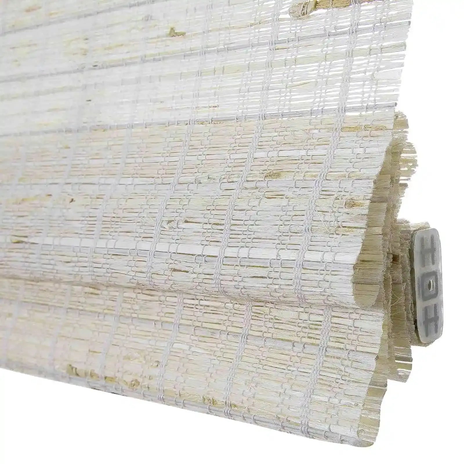 Rae Natural Ramie Flax Woven Wood Shades Series C - Eco-Friendly Window Coverings for Living Room, Bedroom & Office Decor