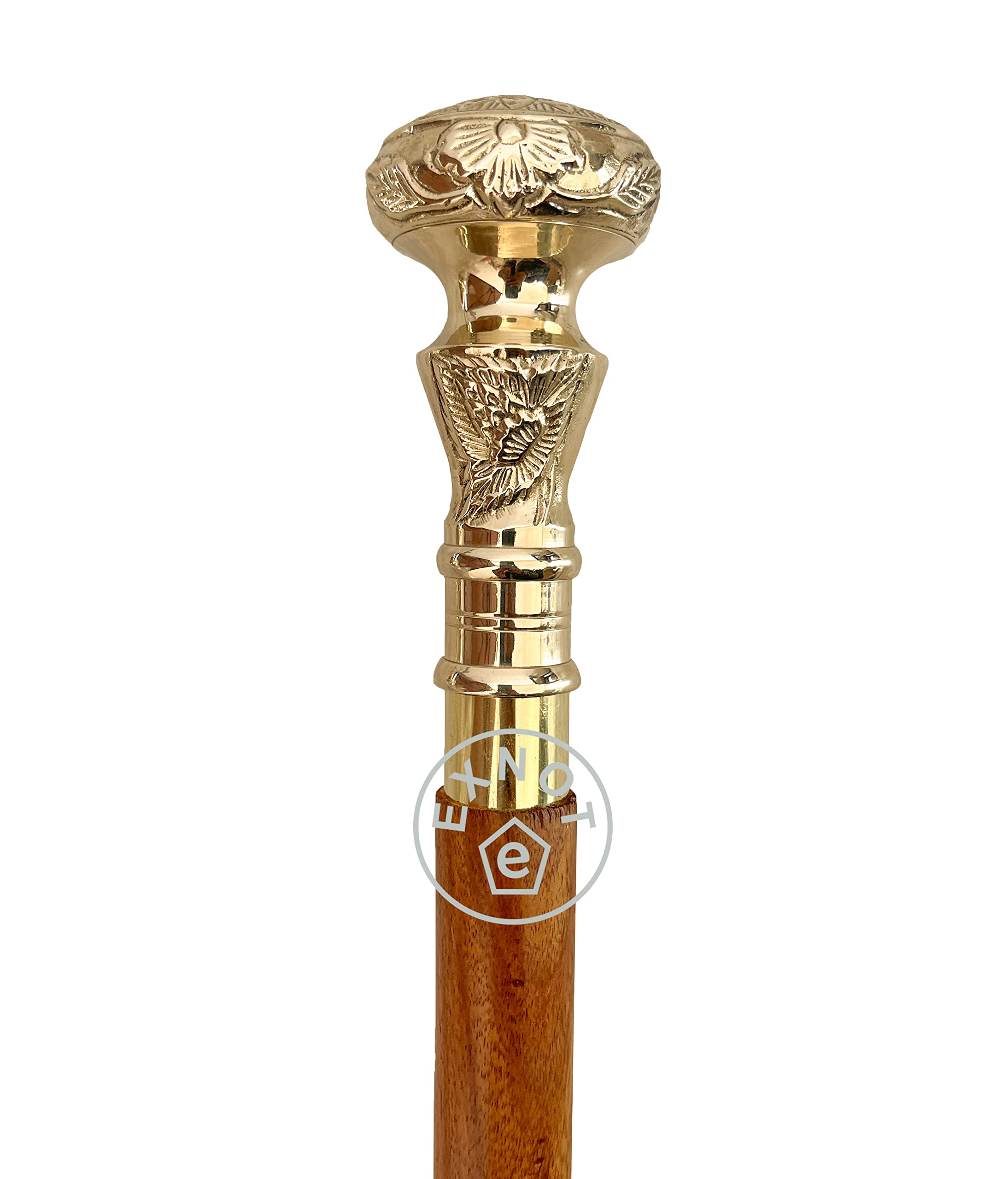 Antique Victorian Brass Handle Telescope Walking Cane - Foldable Wooden Walking Stick for Men & Women, Ideal Gift for Collectors & Hikers - Perfect for Outdoor Adventures, Historical Reenactments & Elegant Fashion Accessories