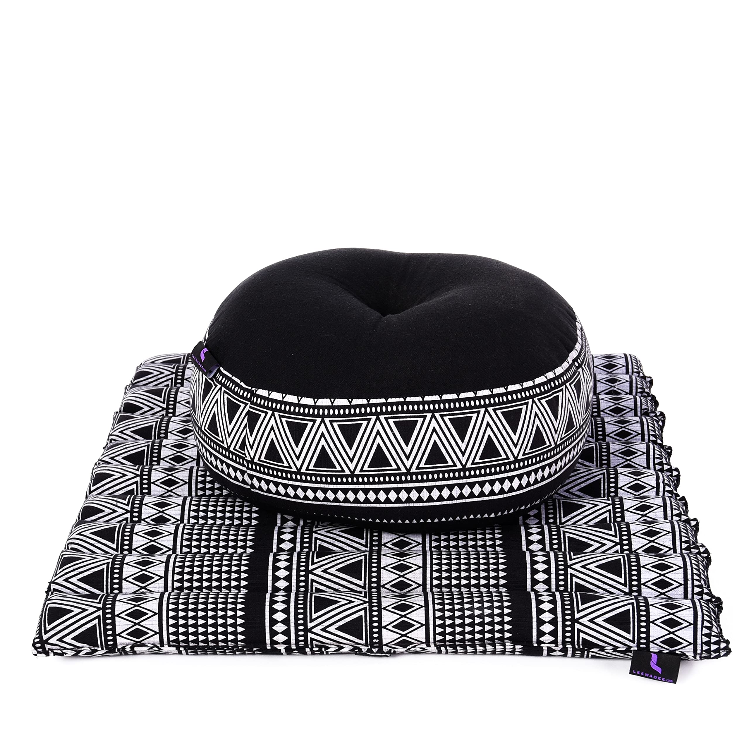 Leewadee Meditation Cushion Set - Premium Zafu Yoga Pillow & Roll-Up Zabuton Mat with Natural Kapok Filling for Comfortable Meditation, Yoga, and Zen Practice at Home or Studio
