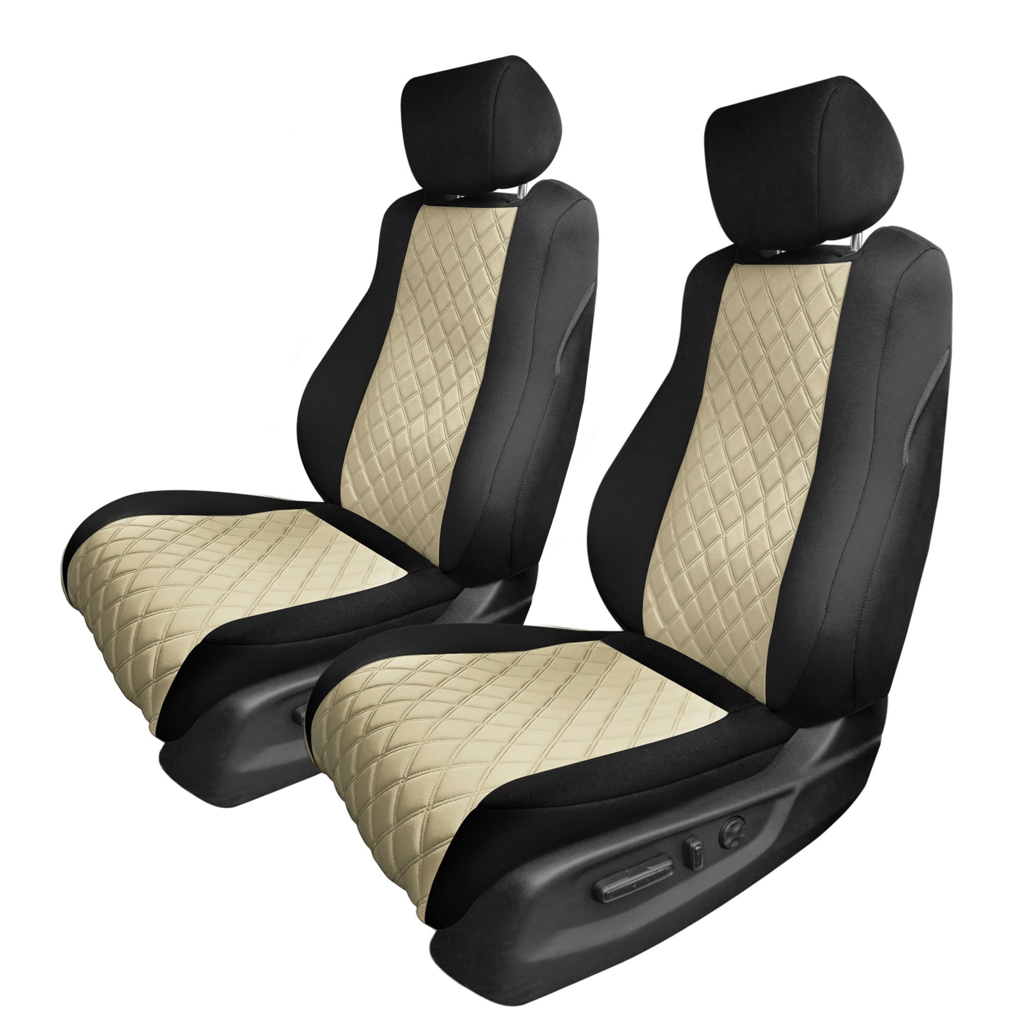 FH Group Custom Fit Seat Covers for 2018-2022 Honda Accord Touring | Sport | Sport SE | EX | EX-L - Waterproof Neoprene Front Seat Covers Set in Beige | Perfect for Daily Commute, Road Trips & Protecting Your Car Seats from Spills and Wear