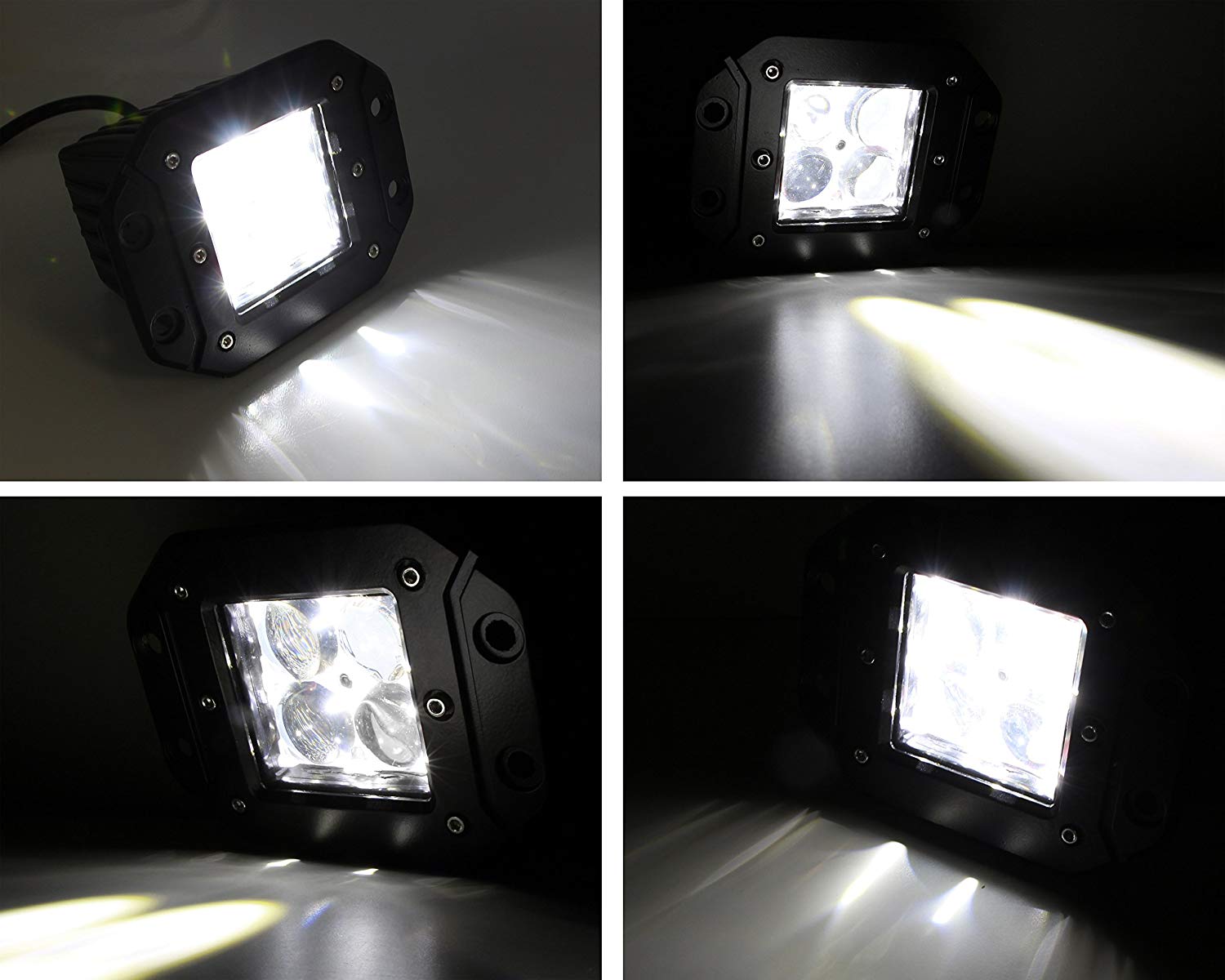4D CREE LED Projector Pods with Wiring Harness & Mounting Brackets - Compatible with Ford F150 (2015-2020), F250/F350 (2017-2020) - Off-Road Lighting, Truck Accessories, Fog Lights Replacement